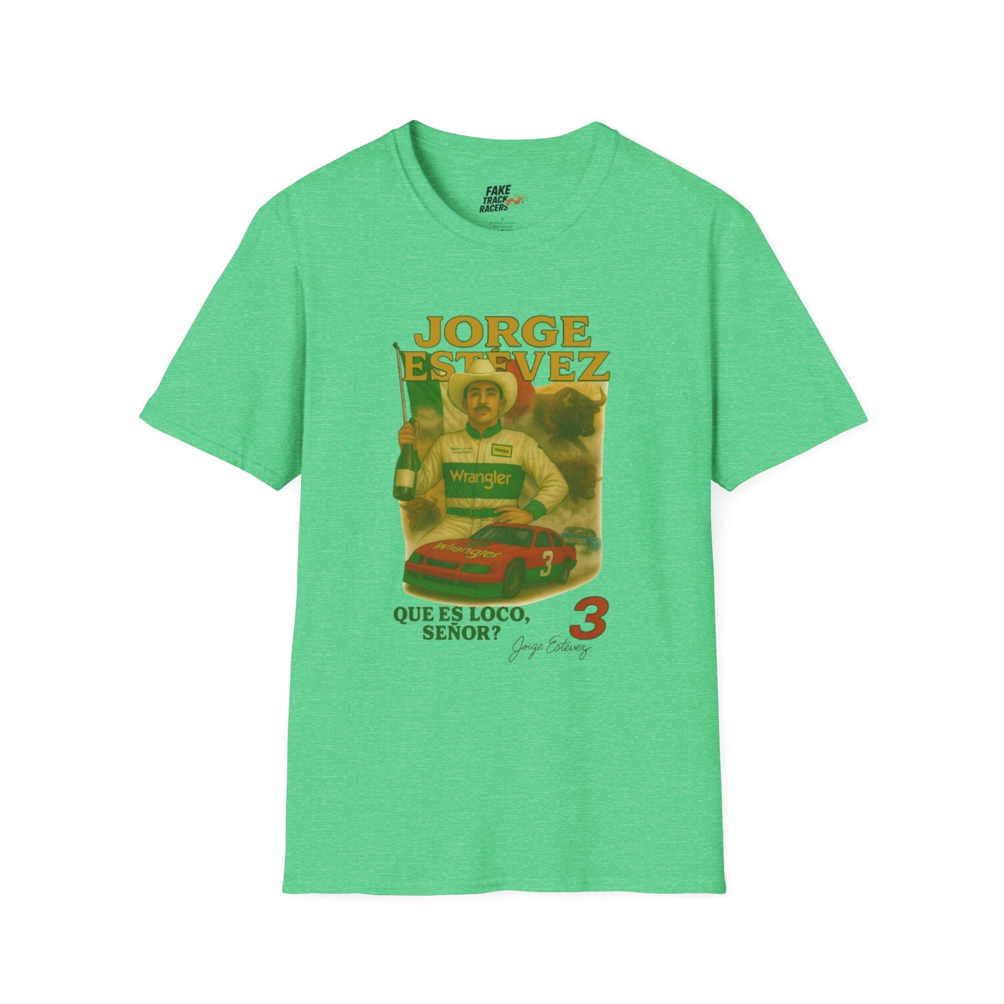 Vintage Style 90s Racing Tee Shirt JORGE ESTEVEZ Cerveza Champ Fake Track Racers