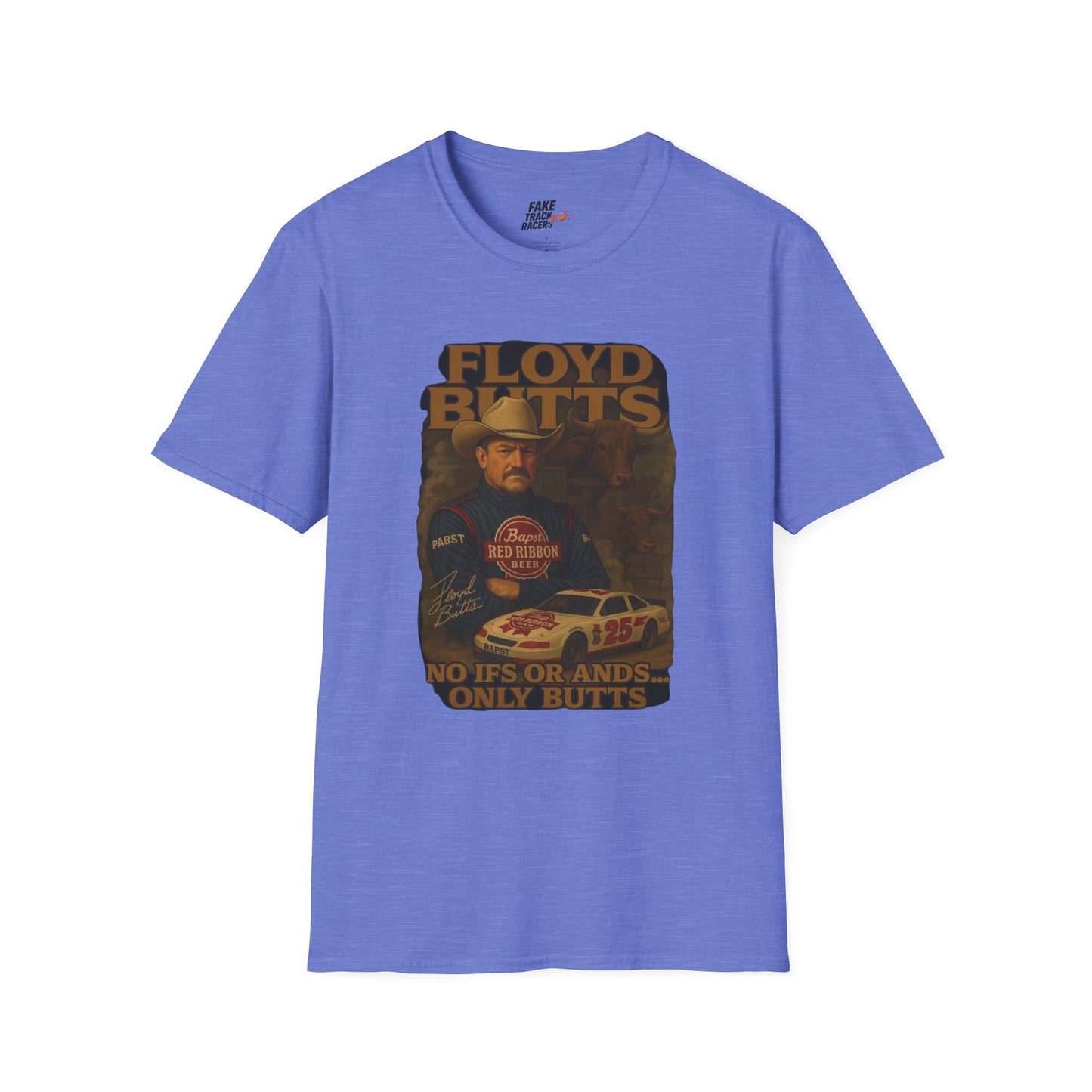 Vintage Style 90s Racing Tee Shirt FLOYD BUTTS Bapst Fake Track Racers