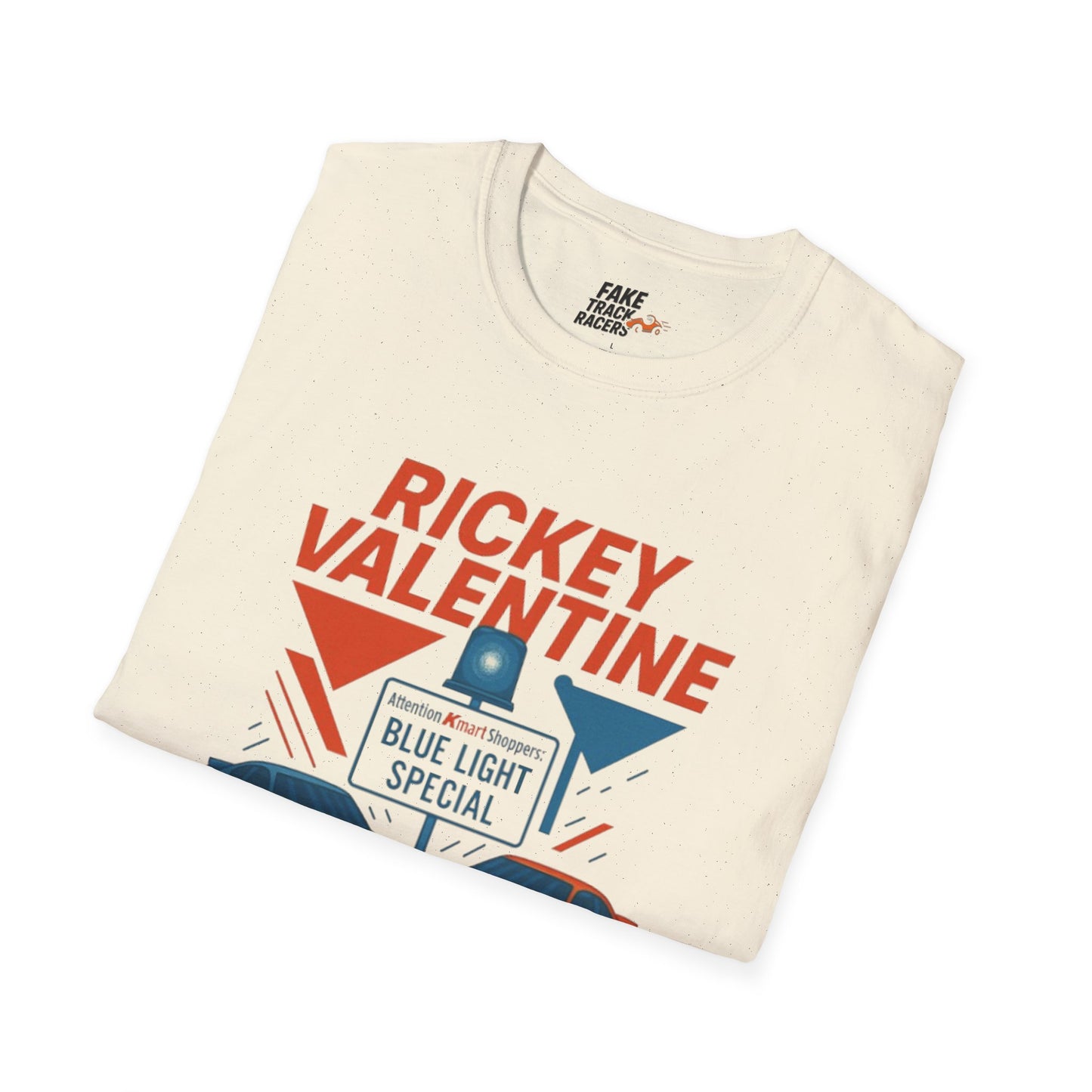 Vintage Style 90s Racing Tee Shirt RICKEY VALENTINE KMart Fake Track Racers