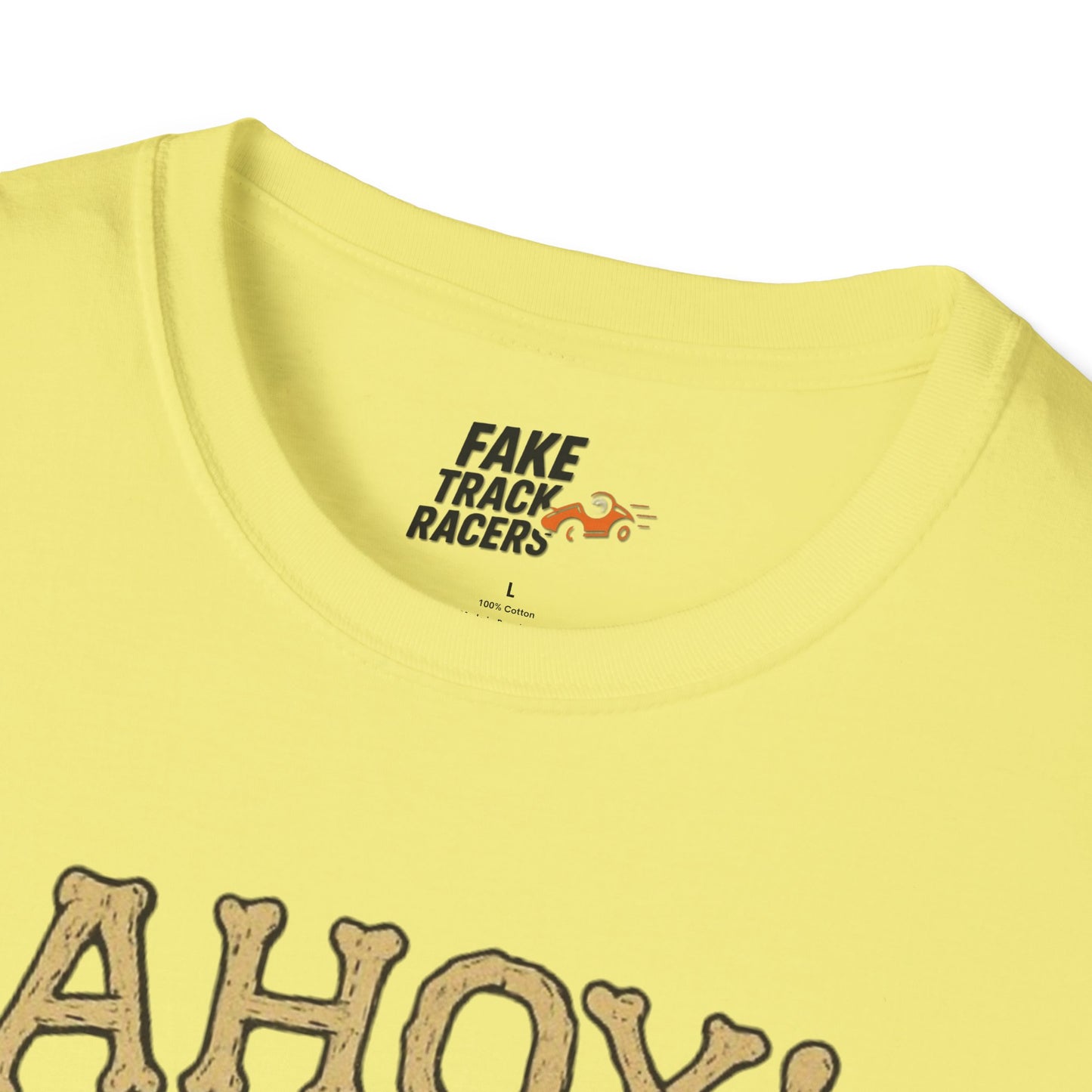 Vintage Style 90s Racing Tee JED NEWMAN Pirate Fake Track Racers