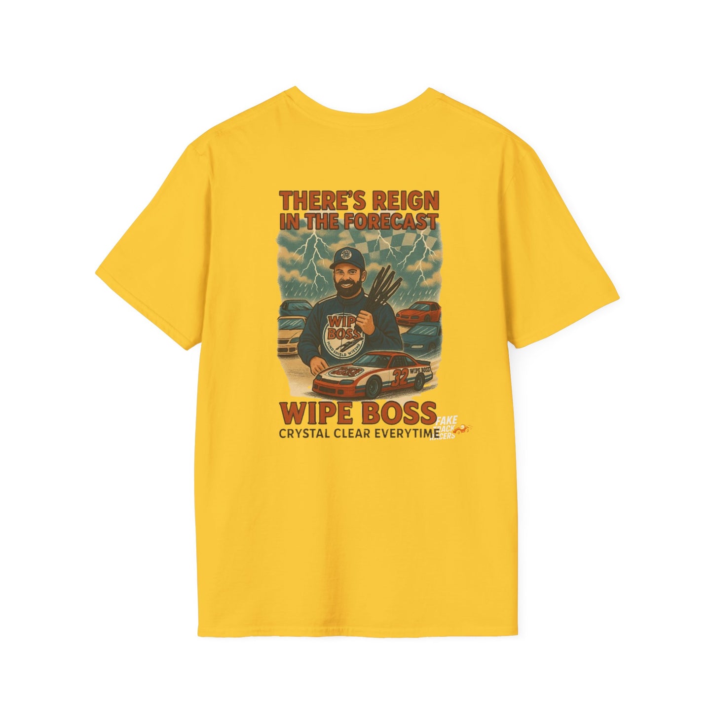 Vintage Style 90s Racing Tee Shirt STEWART STORM Wipe Boss Fake Track Racers