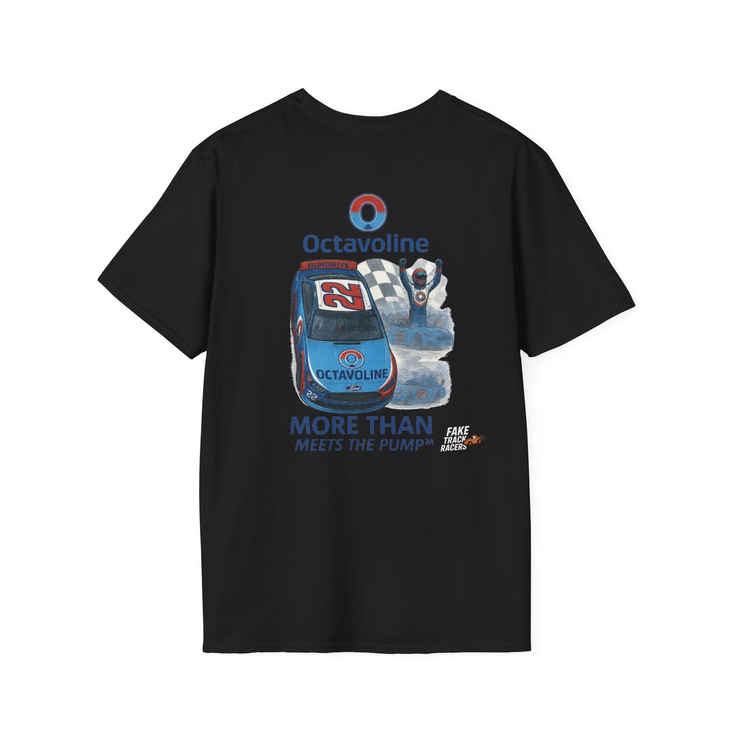 Vintage Style 90s Racing Tee Shirt SPARKY FRANKLIN OCTAVOLINE Fake Track Racers