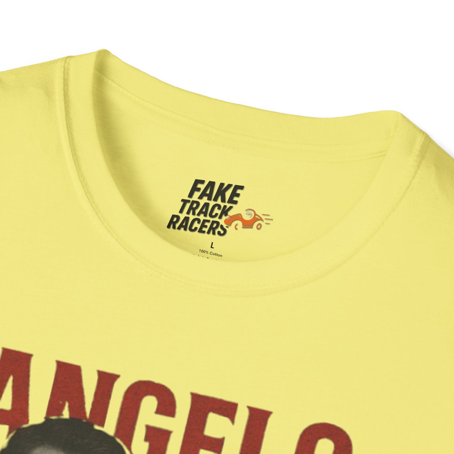 Vintage Style 90s Racing Tee Shirt ANGELO DILLINGHAM Ocean Pacific Fake Track Racers