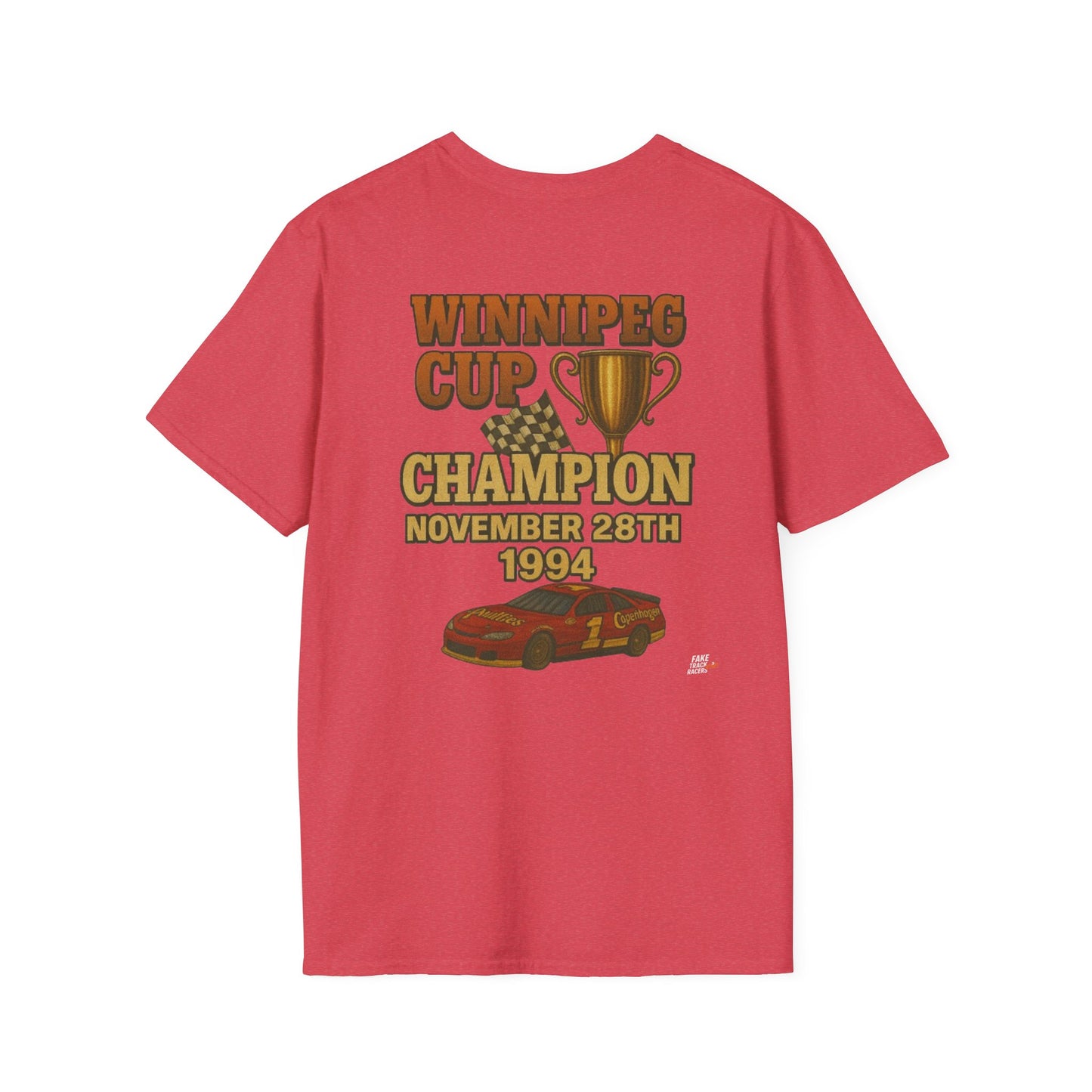 Vintage 90s Racing Tee Shirt RHETT COWAN, Fake Track Racing Shirt