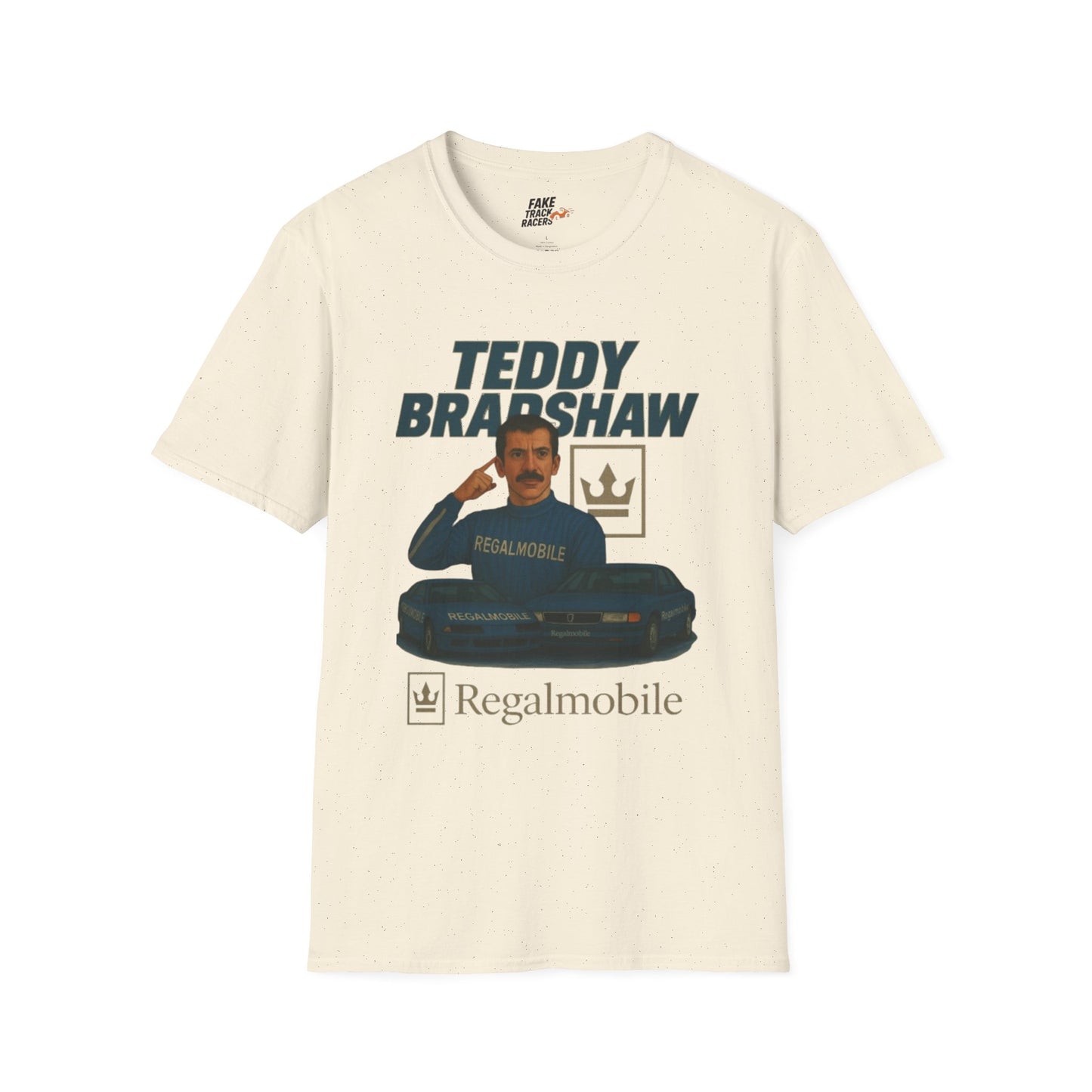 Vintage Style 90s Racing Tee Shirt TEDDY BRADSHAW Regal Fake Track Racers
