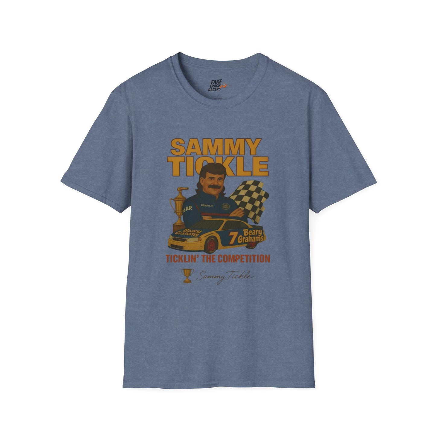 Vintage Style Racing Tee Shirt SAMMY TICKLE, 1988 Champion Shirt Fake Track Racers