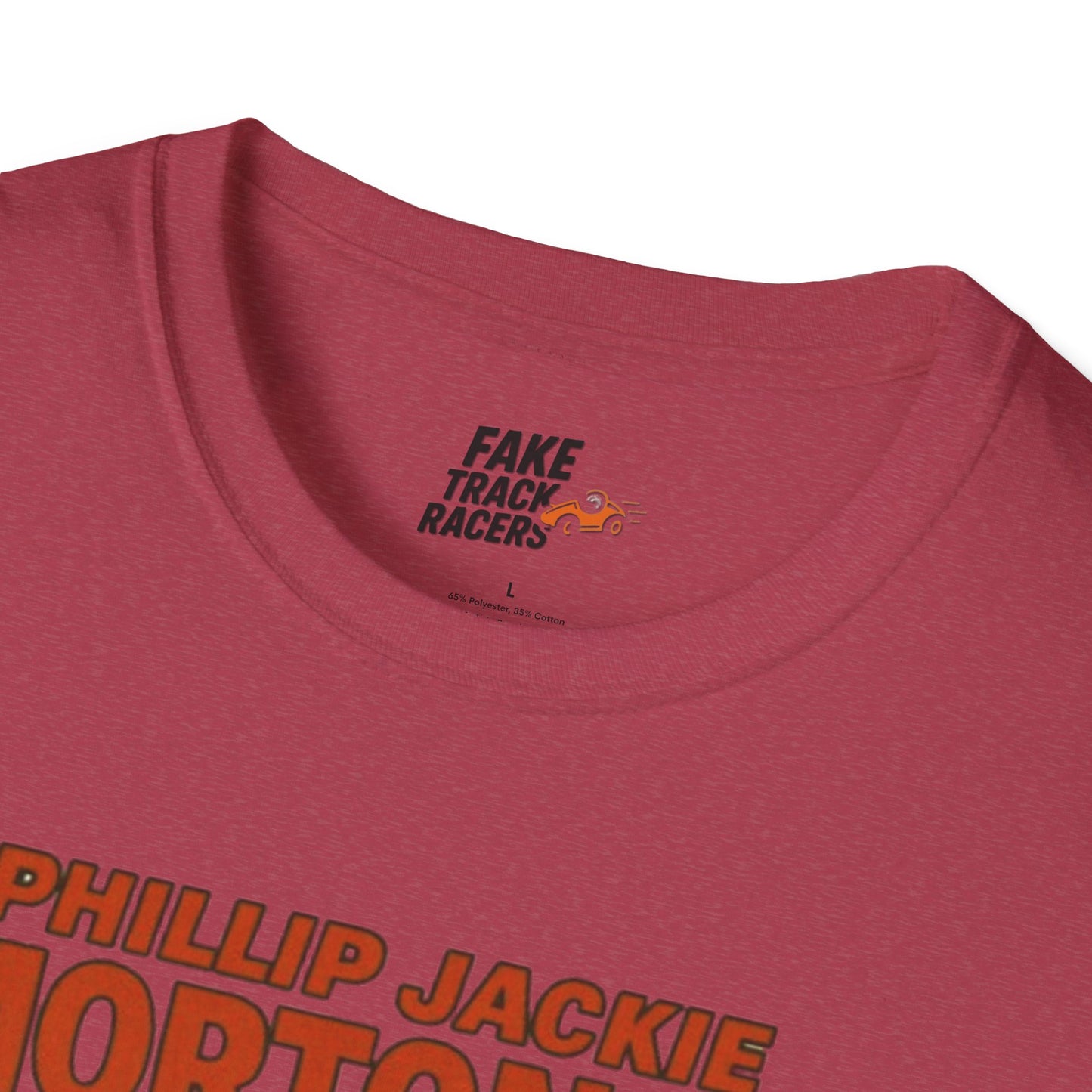 Vintage Style 90s Racing Tee Shirt PHILLIP JACKIE MORTON JR PW Fake Track Racers
