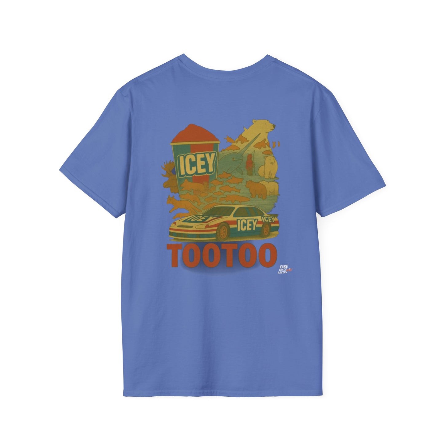 Vintage Style 90s Racing Tee Shirt BRANDON TOOTOO Alaska Fake Track Racers