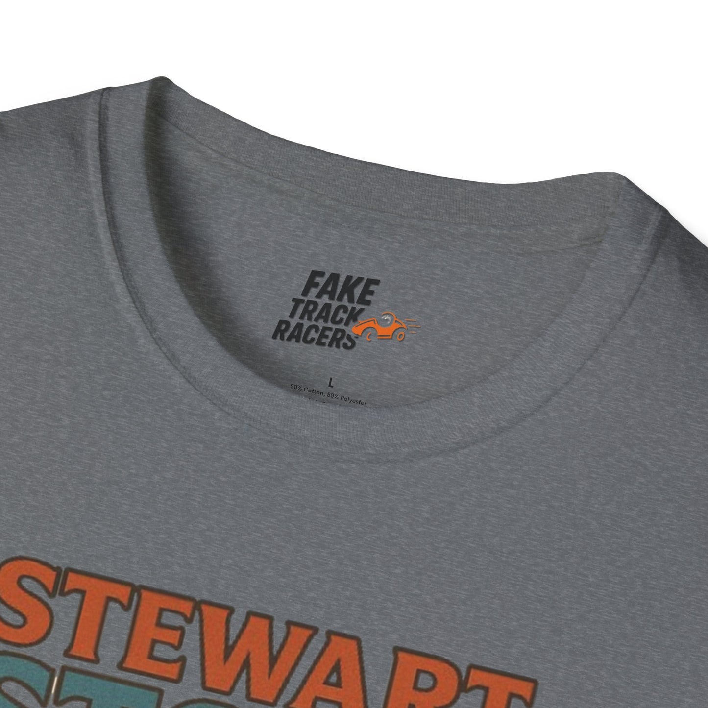 Vintage Style 90s Racing Tee Shirt STEWART STORM Wipe Boss Fake Track Racers