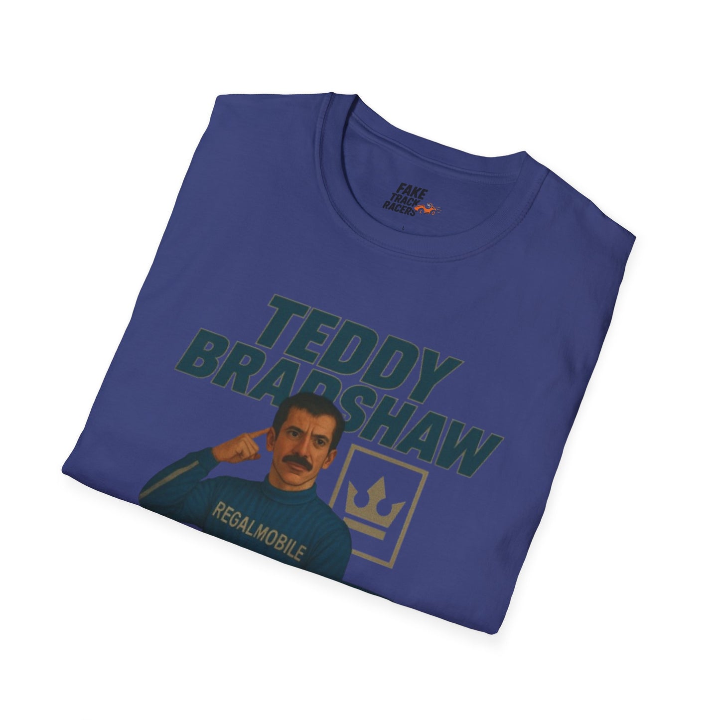 Vintage Style 90s Racing Tee Shirt TEDDY BRADSHAW Regal Fake Track Racers