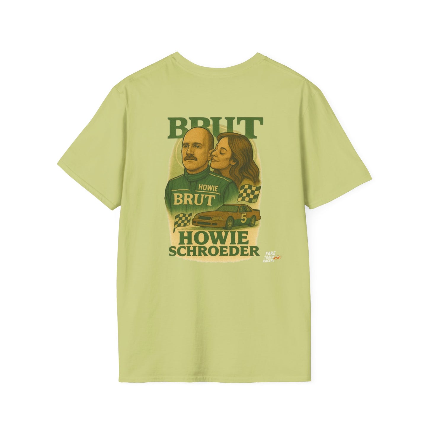 Vintage Style 90s Racing Tee Shirt HOWIE SCHROEDER Brut Fake Track Racers