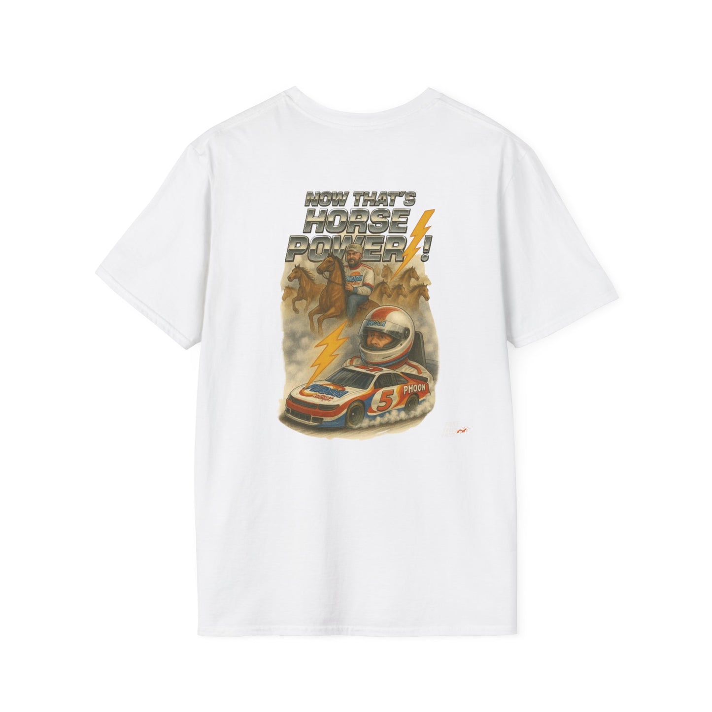 Vintage Style 90s Racing Tee Shirt RICKY MORTIMER PHOON Fake Track Racers