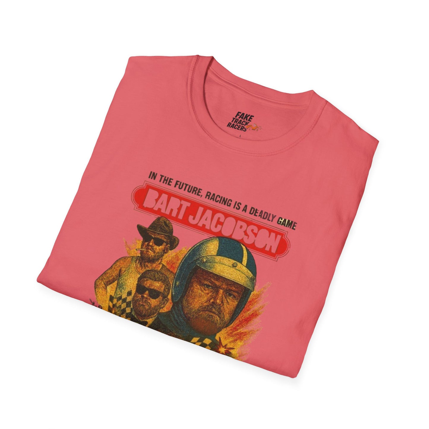 Vintage Style 90s Racing Tee Shirt BART JACOBSON Baddest Fake Track Racers
