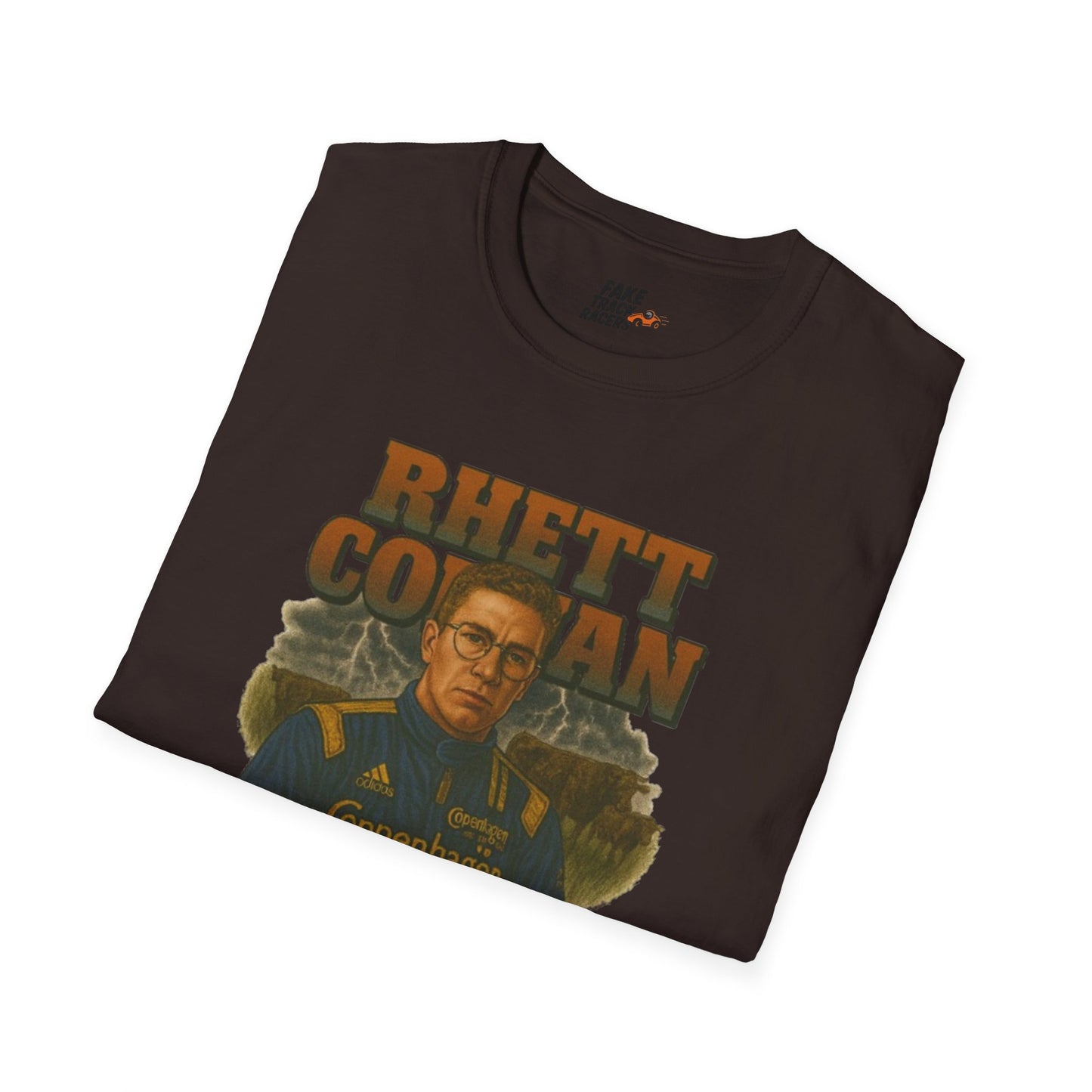 Vintage 90s Racing Tee Shirt RHETT COWAN, Fake Track Racing Shirt