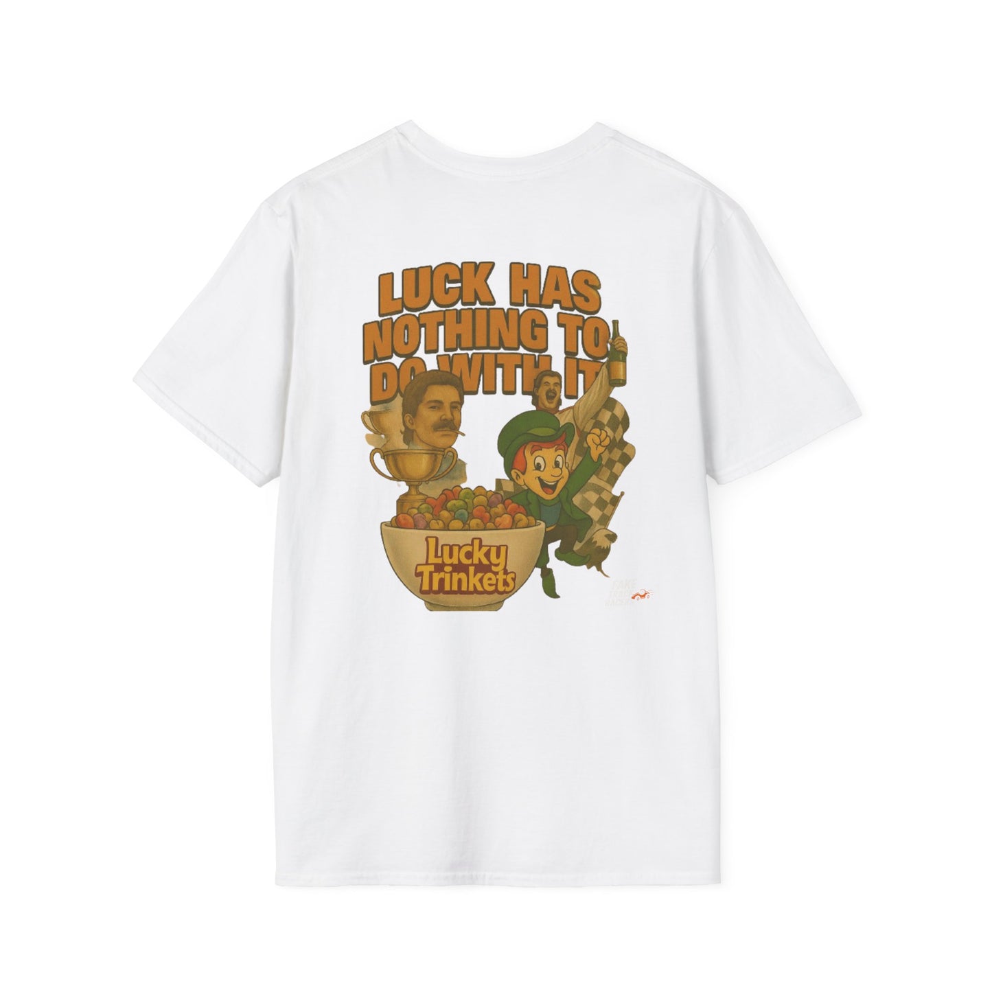 Vintage Style 90s Racing Tee Shirt JAKE OHOULAHAN Lucky Trinkets Fake Track Racers
