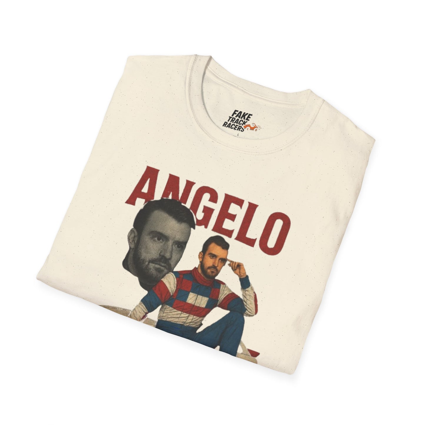 Vintage Style 90s Racing Tee Shirt ANGELO DILLINGHAM Ocean Pacific Fake Track Racers