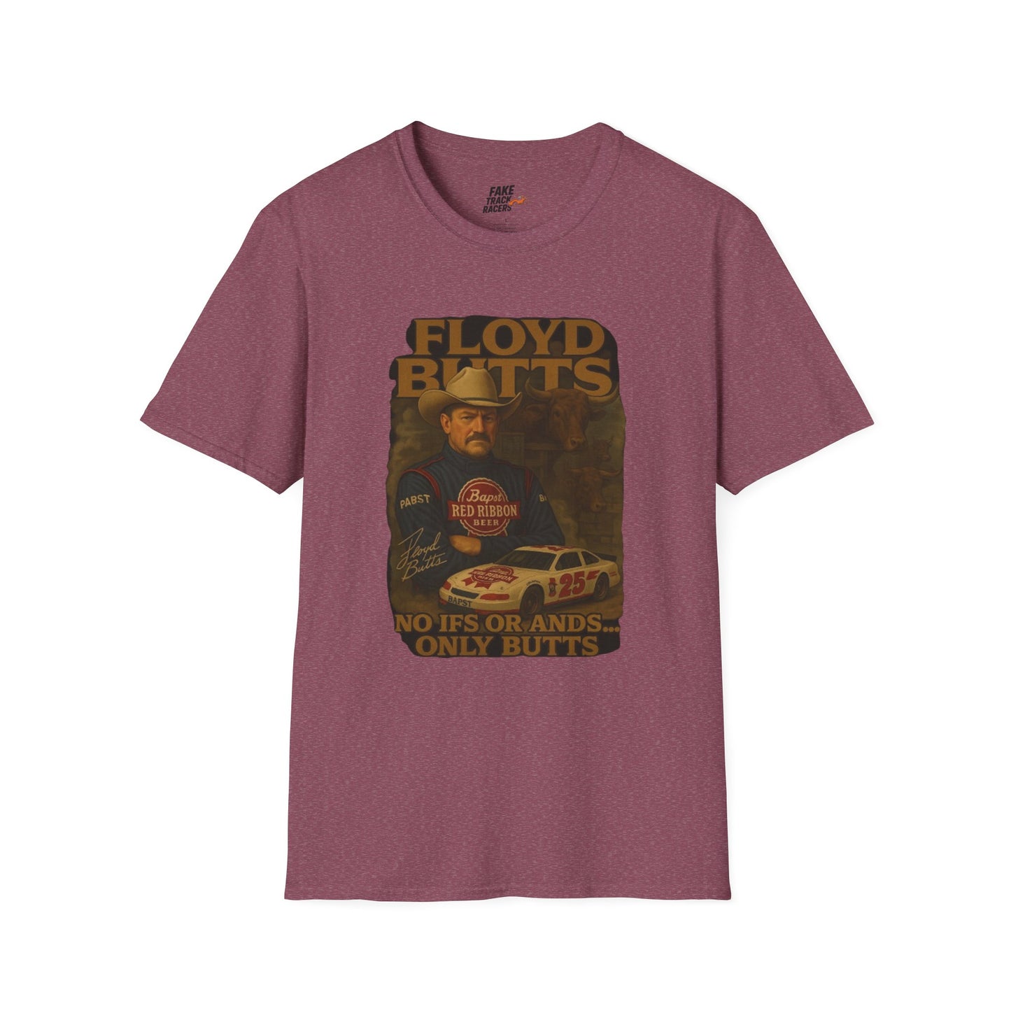 Vintage Style 90s Racing Tee Shirt FLOYD BUTTS Bapst Fake Track Racers