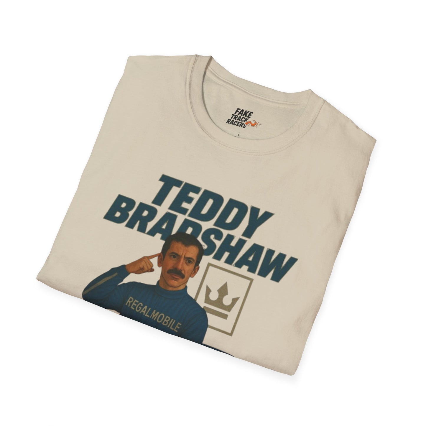 Vintage Style 90s Racing Tee Shirt TEDDY BRADSHAW Regal Fake Track Racers