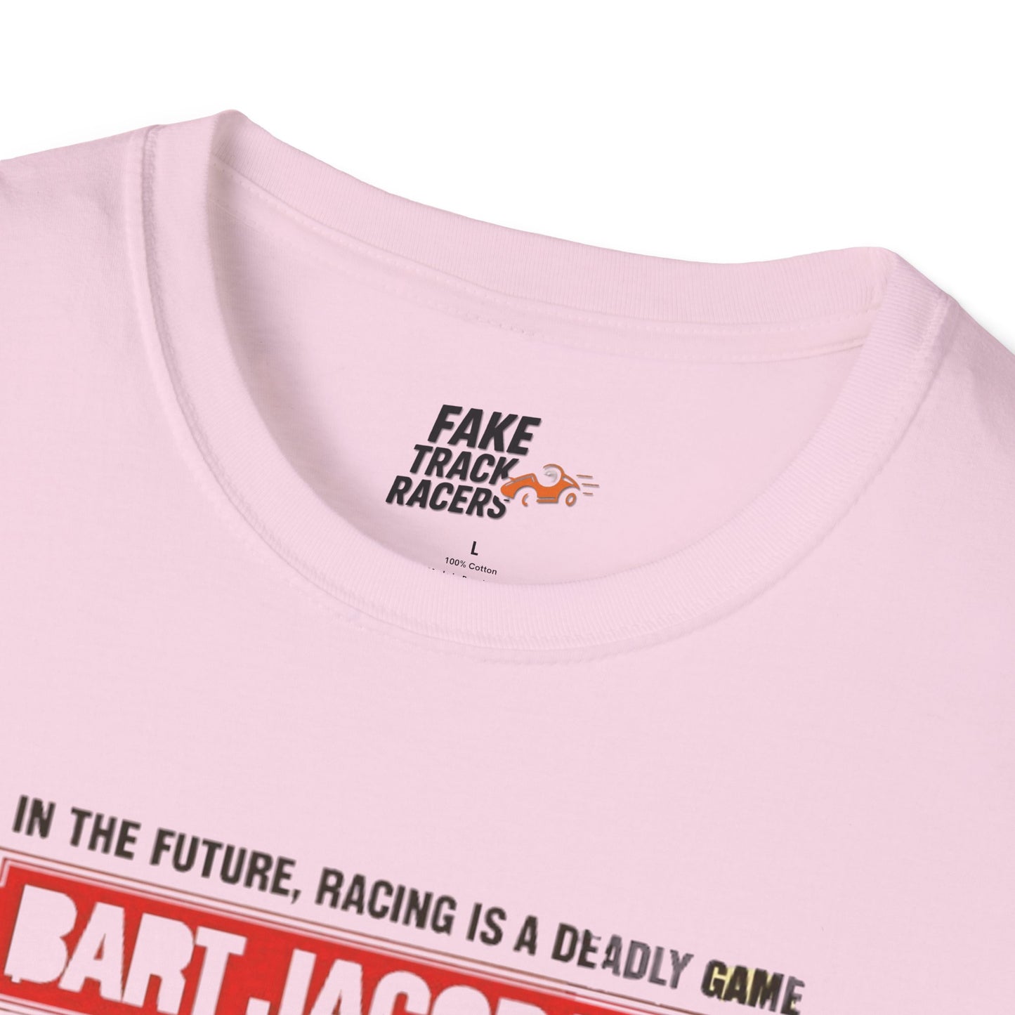 Vintage Style 90s Racing Tee Shirt BART JACOBSON Baddest Fake Track Racers