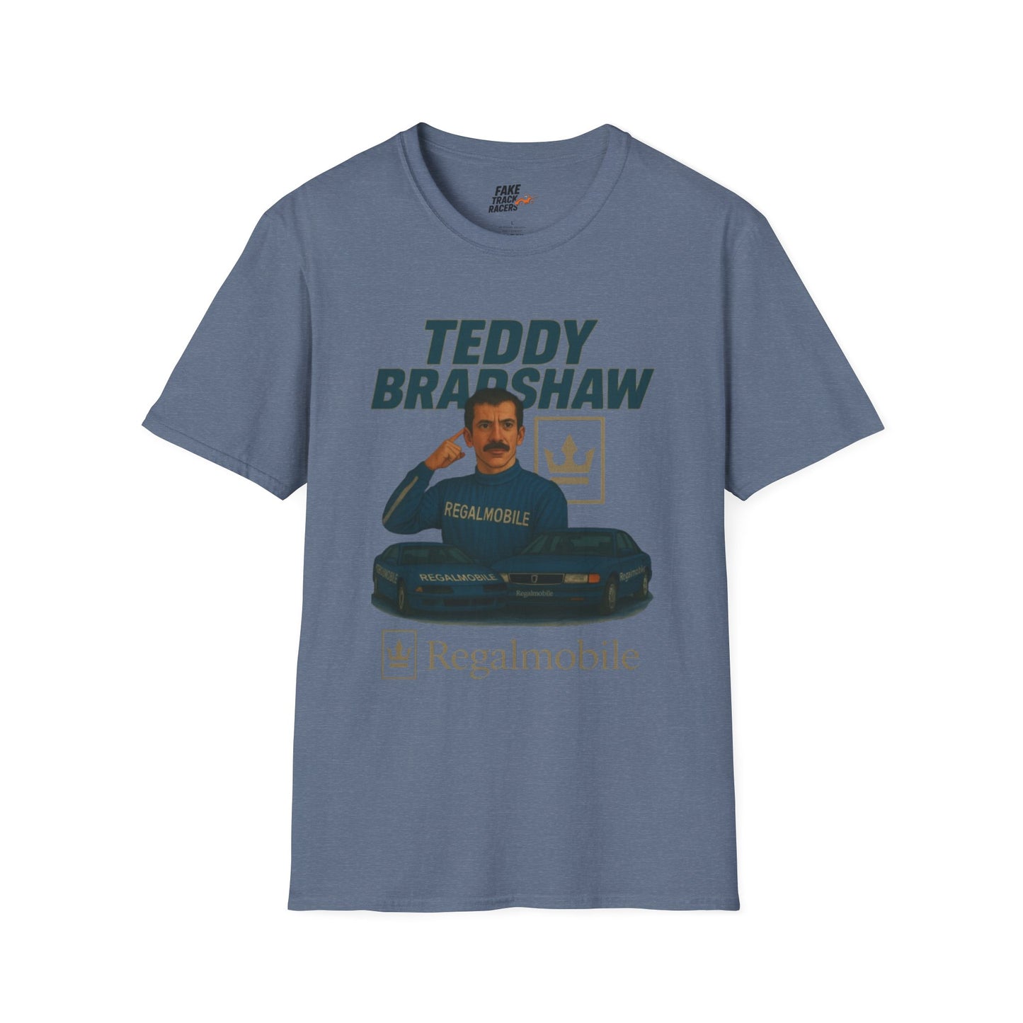 Vintage Style 90s Racing Tee Shirt TEDDY BRADSHAW Regal Fake Track Racers