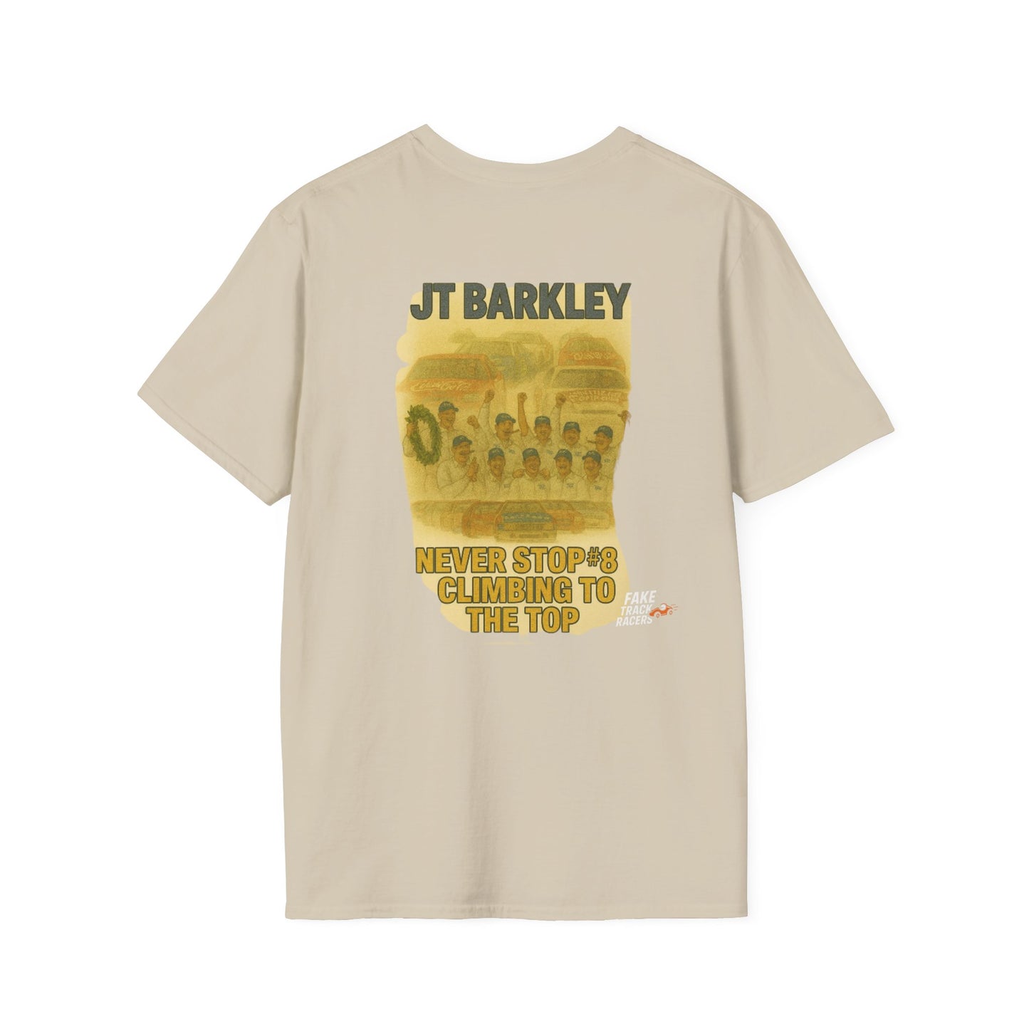 Vintage Style 90s Racing Tee Shirt JT BARKLEY Champion Shirt Fake Track Racers