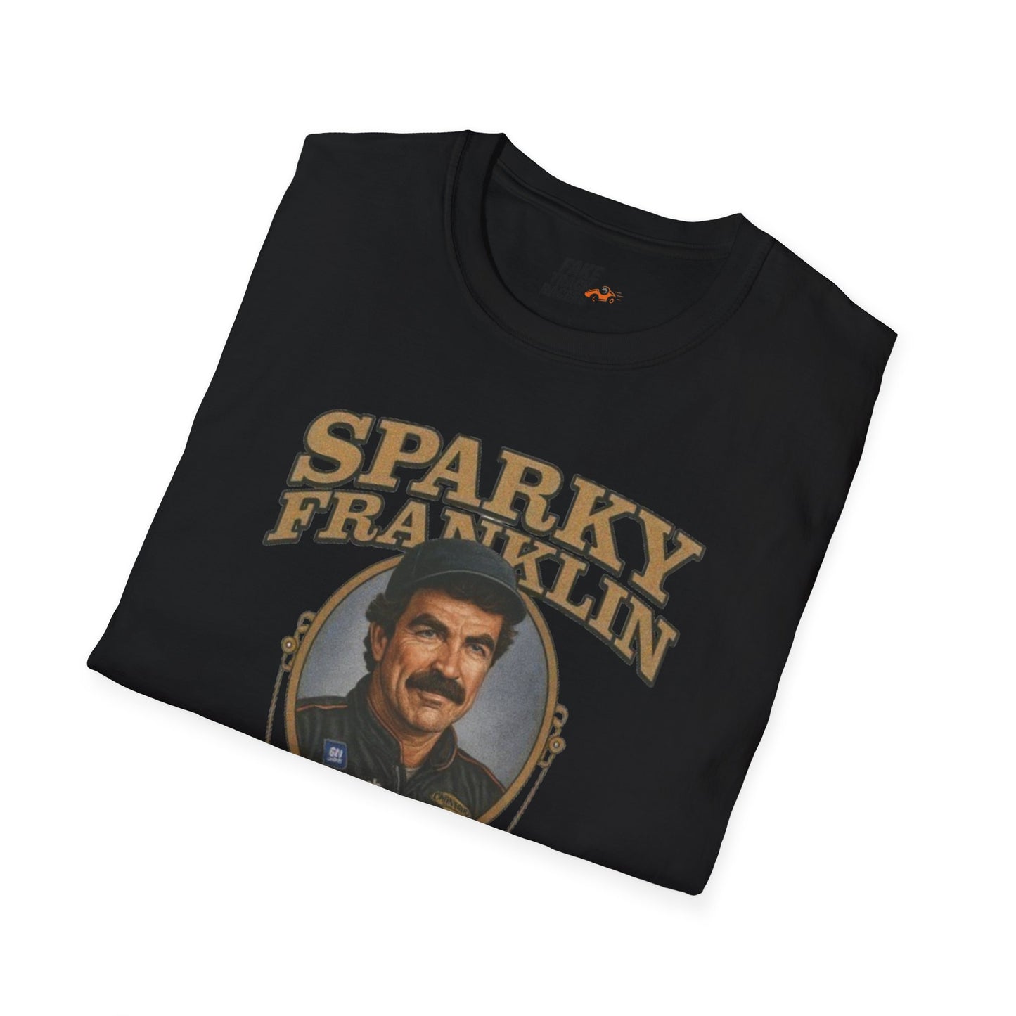 Vintage Style 90s Racing Tee Shirt SPARKY FRANKLIN OCTAVOLINE Fake Track Racers