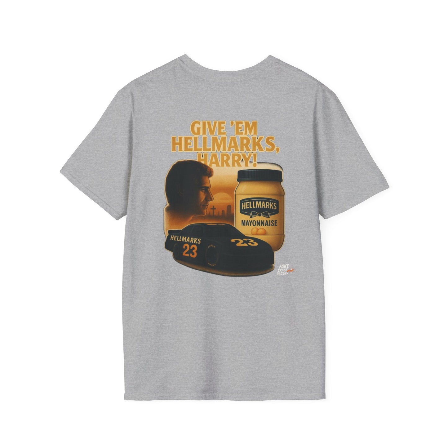 Vintage Style 90s Racing Tee Shirt HARRY MAPLETHORPE Hellmark's Fake Track Racers