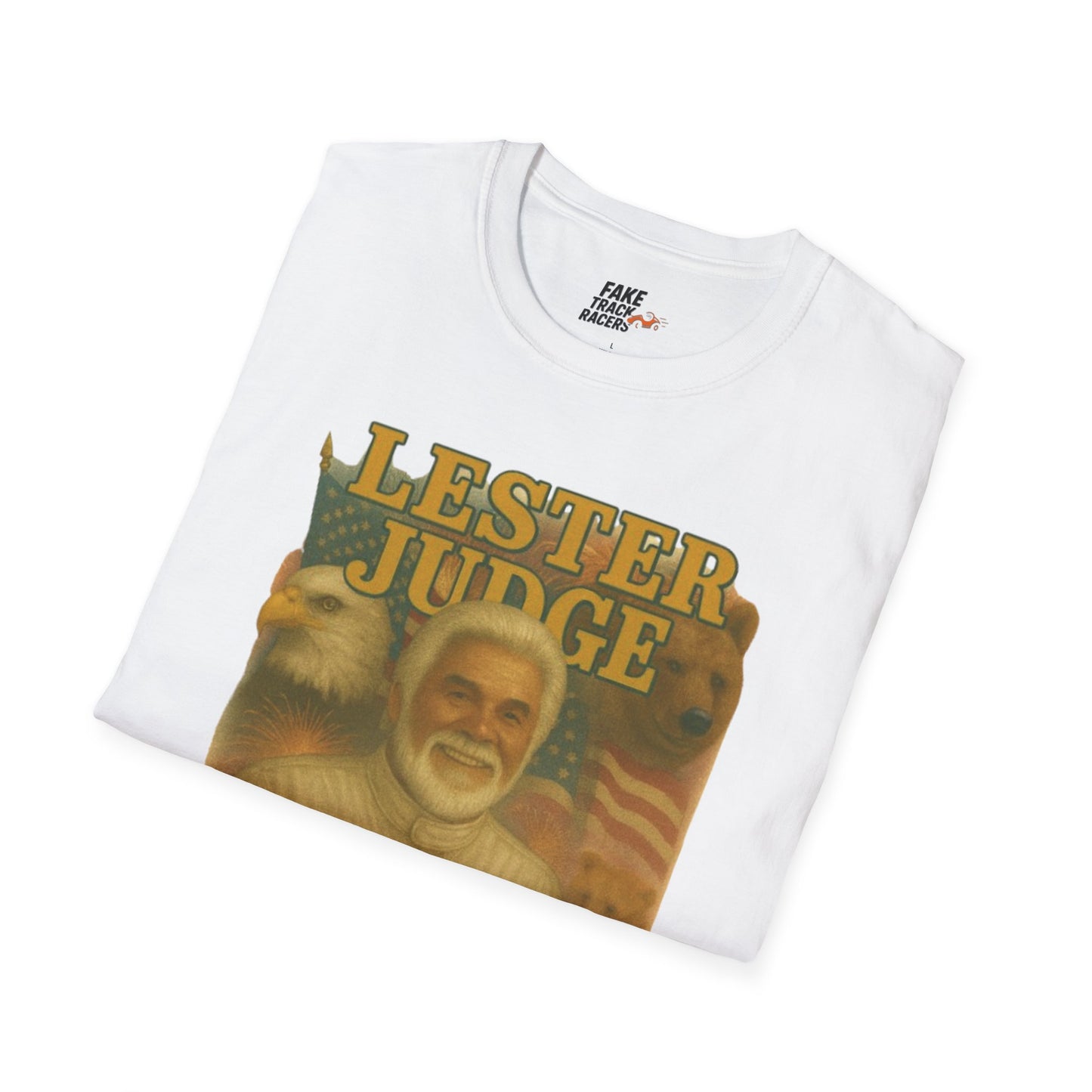Vintage Style 90s Racing Tee Shirt LESTER JUDGE Memorial Shirt Fake Track Racers