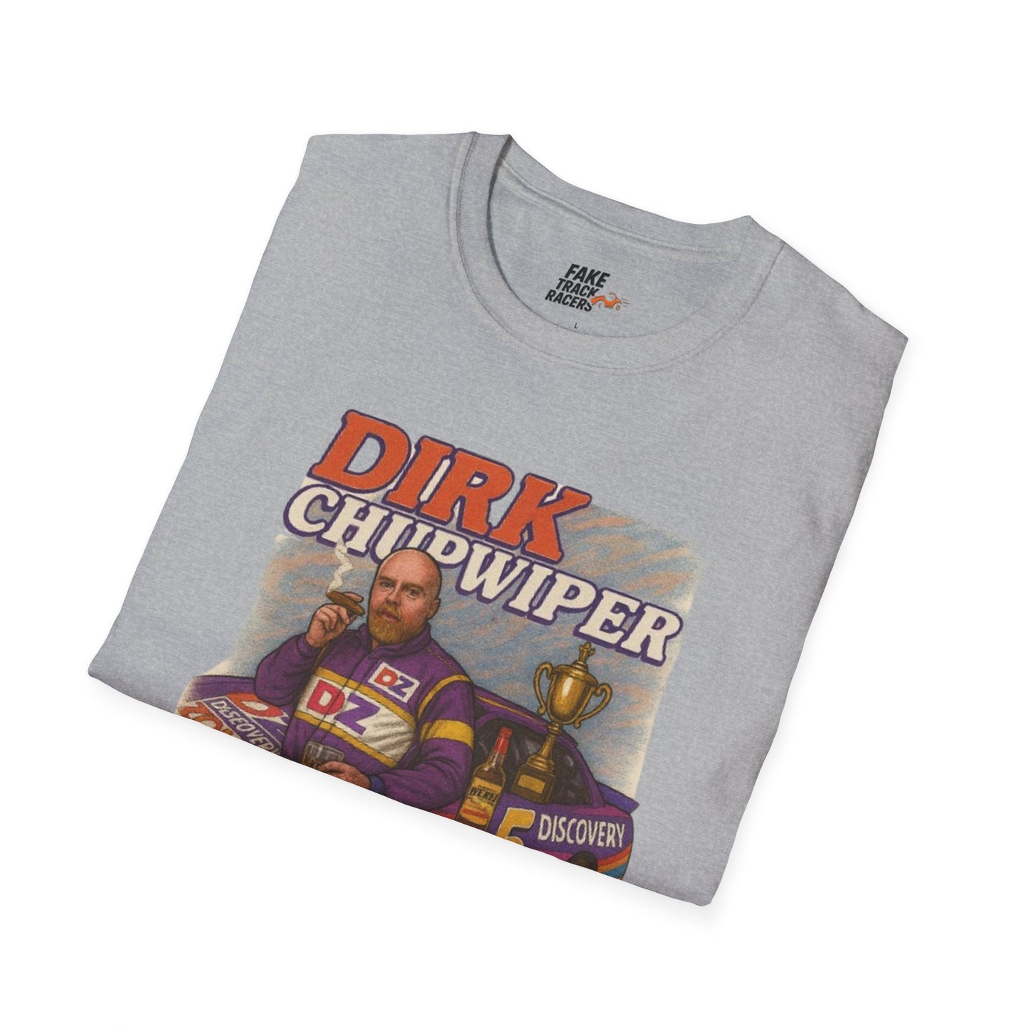 Vintage Style 90s Racing Tee DIRK CHUPWIPER DZ Fake Track Racers