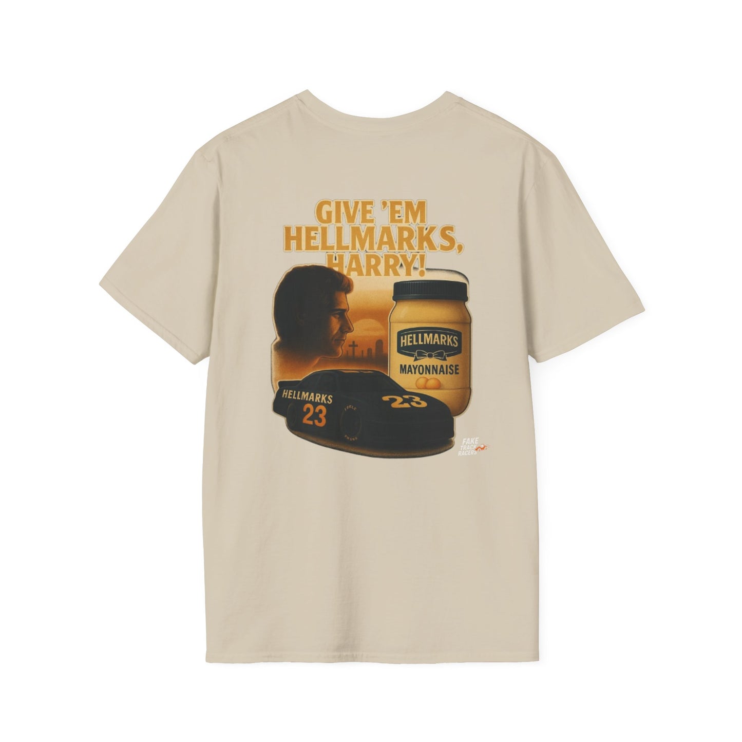 Vintage Style 90s Racing Tee Shirt HARRY MAPLETHORPE Hellmark's Fake Track Racers