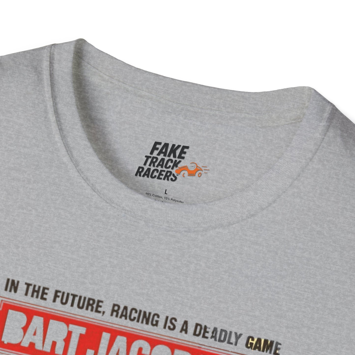 Vintage Style 90s Racing Tee Shirt BART JACOBSON Baddest Fake Track Racers