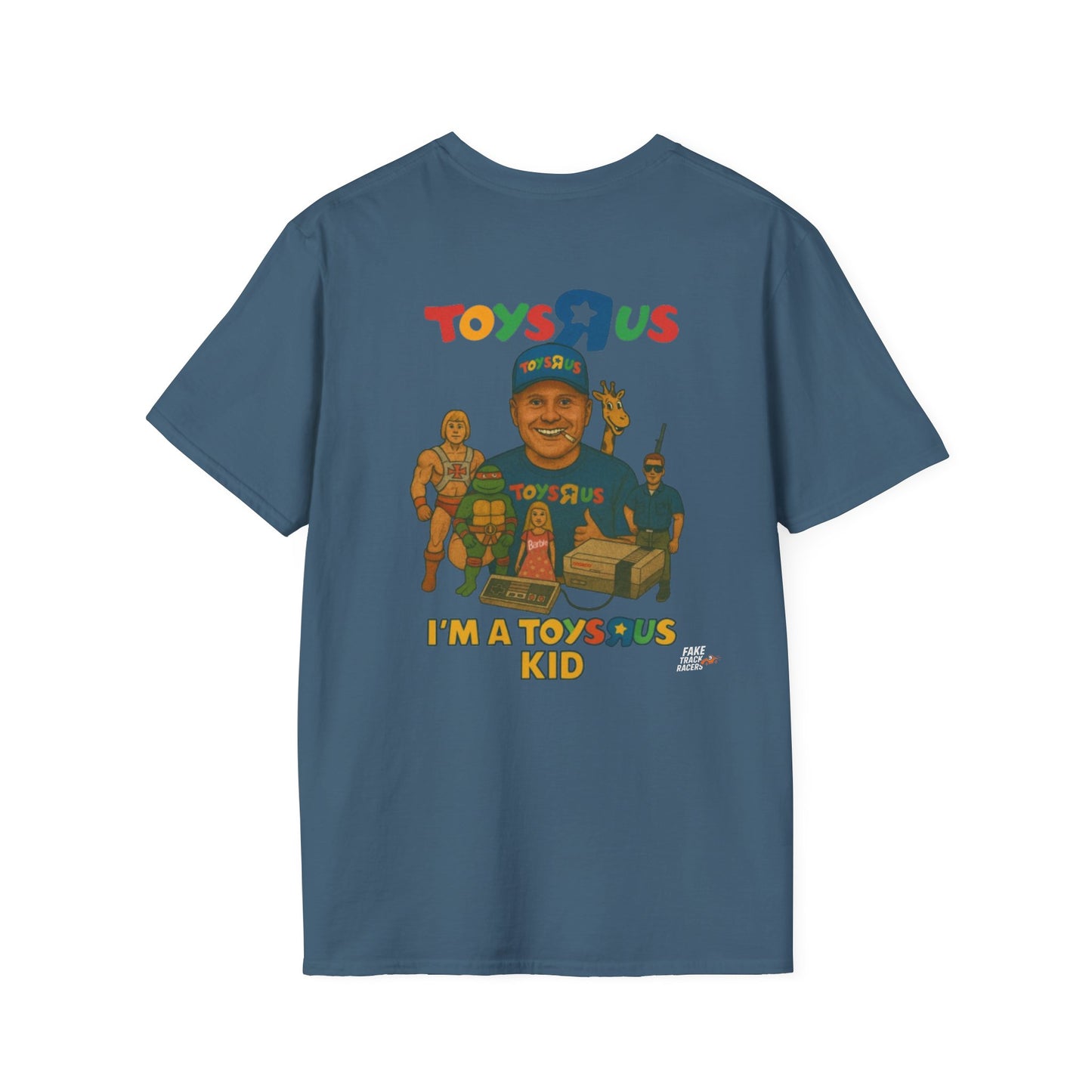 Vintage Style 90s Racing Tee Shirt BUDDY DINKKE Toys R Us Shirt Fake Track Racers