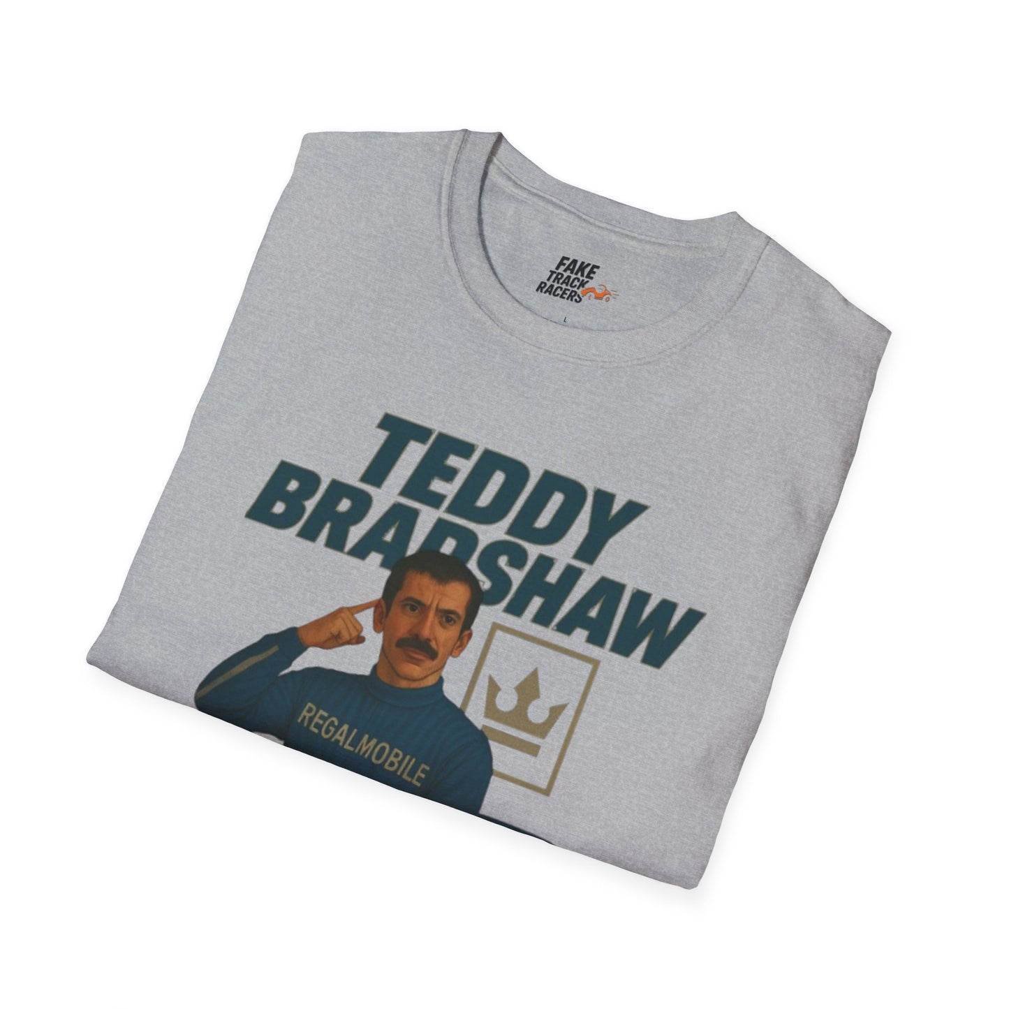 Vintage Style 90s Racing Tee Shirt TEDDY BRADSHAW Regal Fake Track Racers