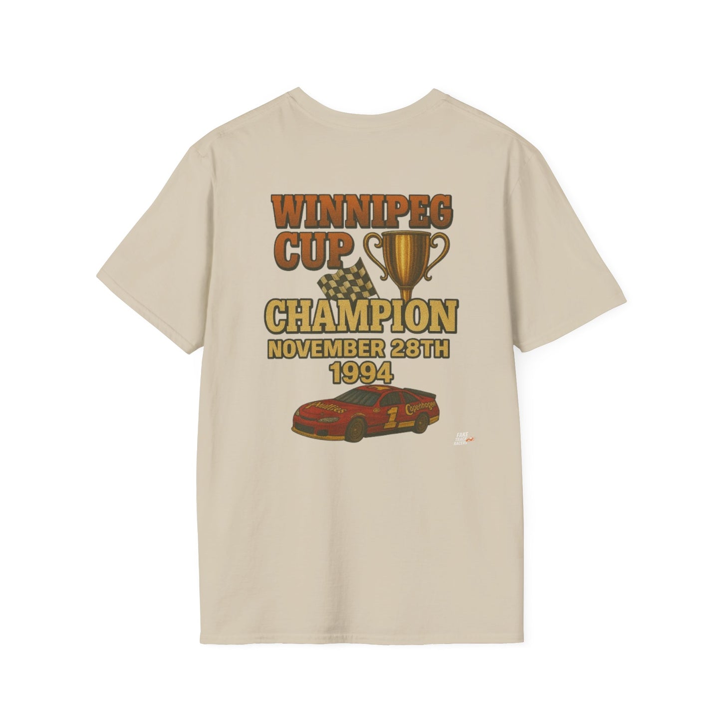 Vintage 90s Racing Tee Shirt RHETT COWAN, Fake Track Racing Shirt