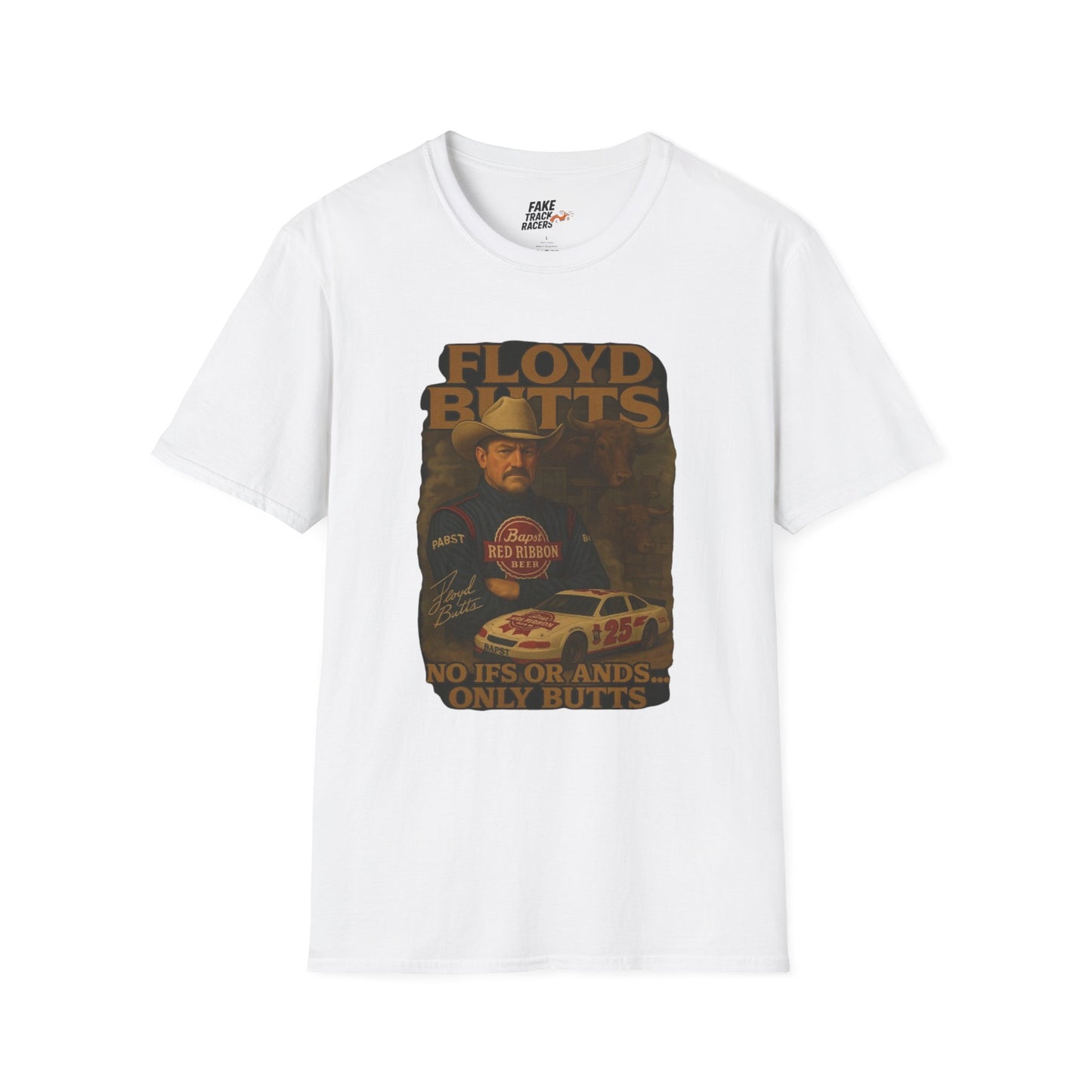 Vintage Style 90s Racing Tee Shirt FLOYD BUTTS Bapst Fake Track Racers