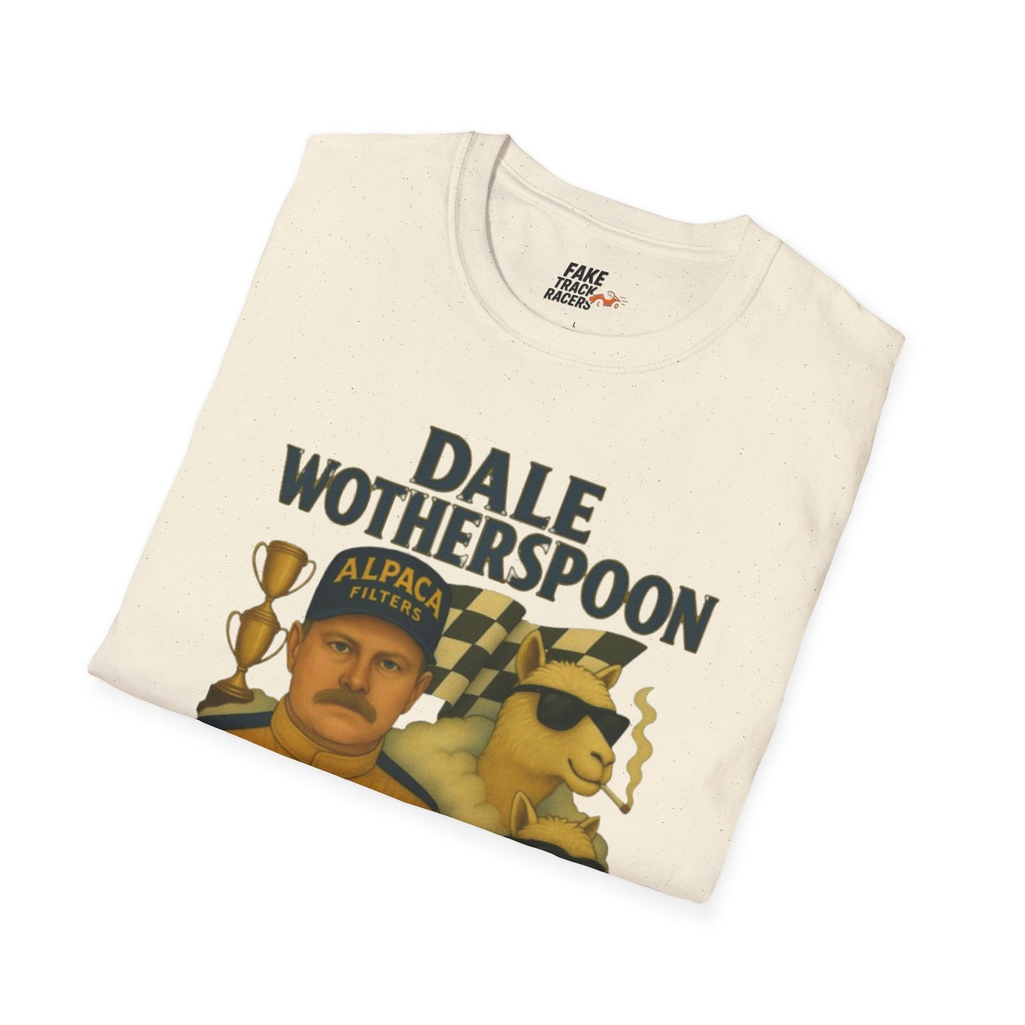 Vintage Style 90s Racing Tee Shirt DALE WOTHERSPOON Alpaca Fake Track Racers