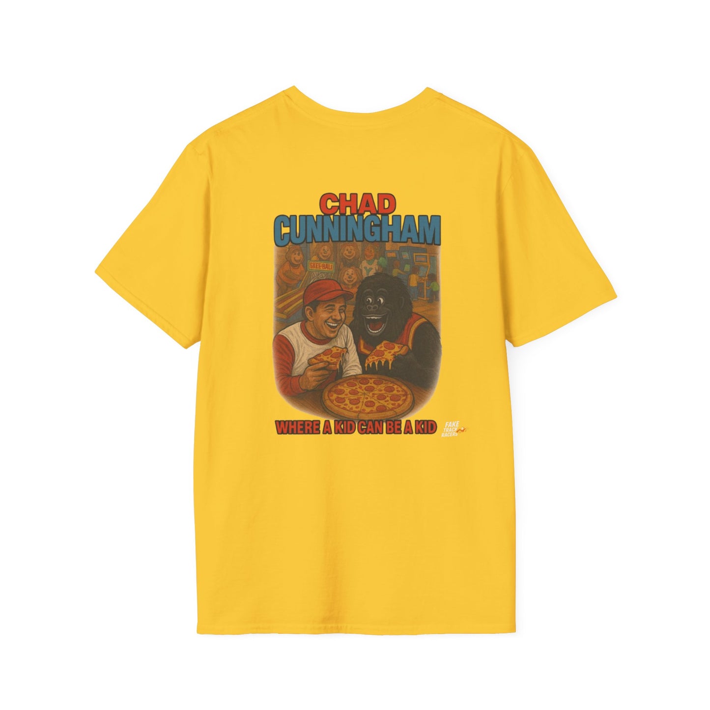 Vintage Style 90s Racing Tee Shirt CHAD CUNNINGHAM Showbiz Fake Track Racers