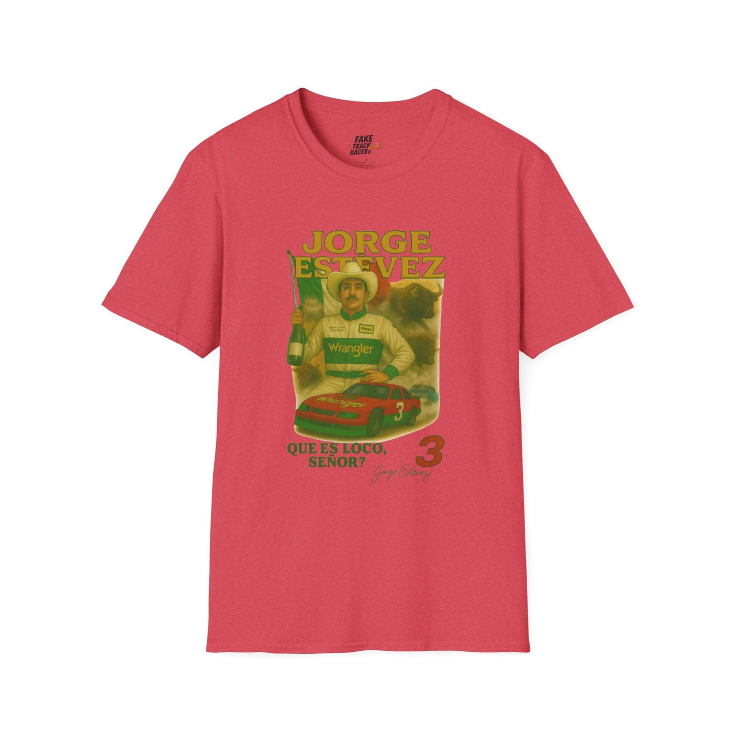 Vintage Style 90s Racing Tee Shirt JORGE ESTEVEZ Cerveza Champ Fake Track Racers