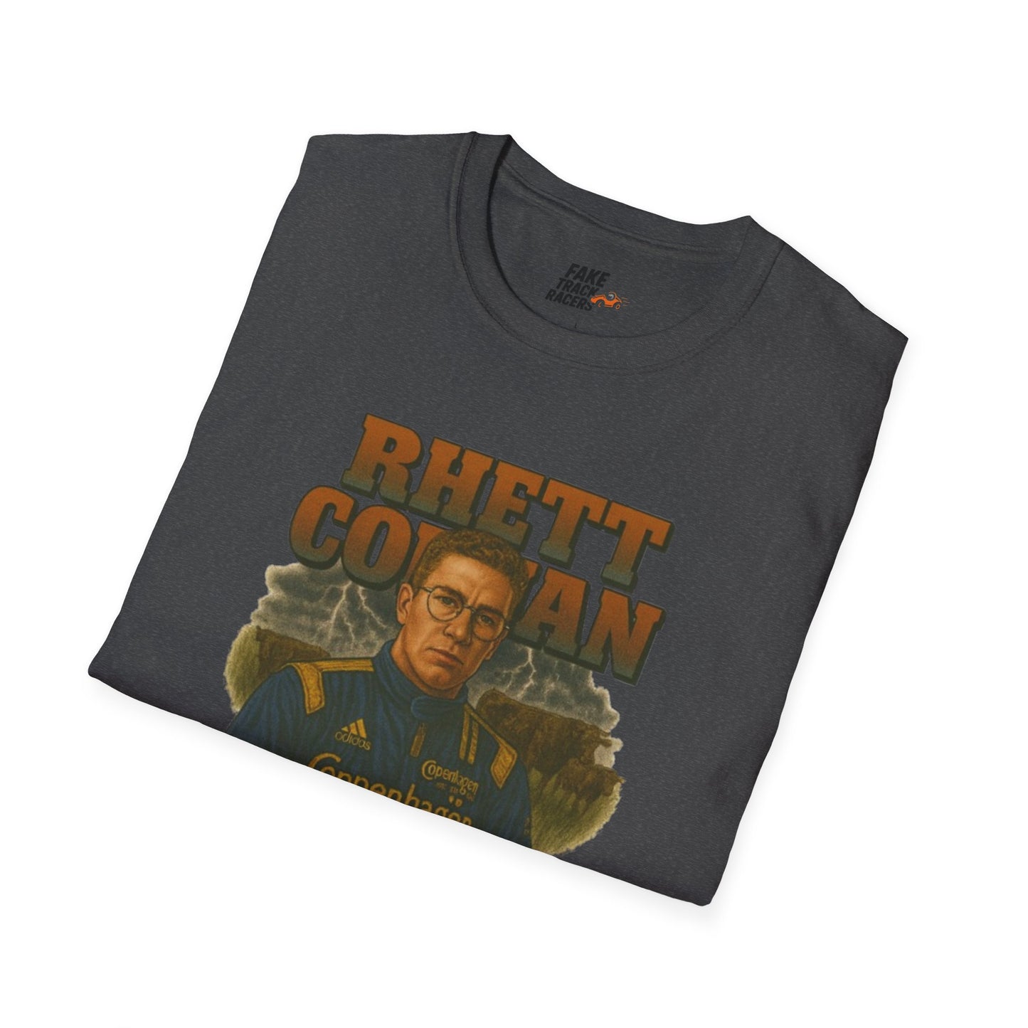 Vintage 90s Racing Tee Shirt RHETT COWAN, Fake Track Racing Shirt