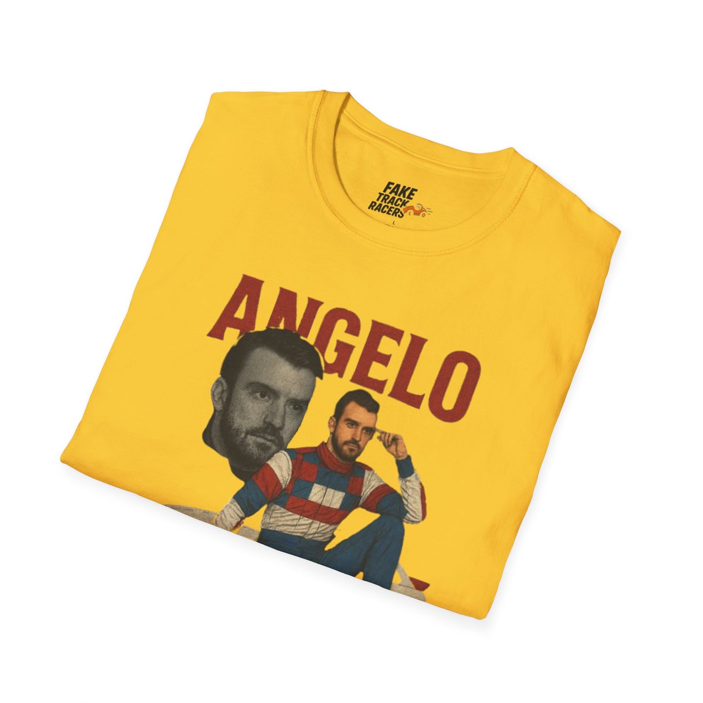 Vintage Style 90s Racing Tee Shirt ANGELO DILLINGHAM Ocean Pacific Fake Track Racers