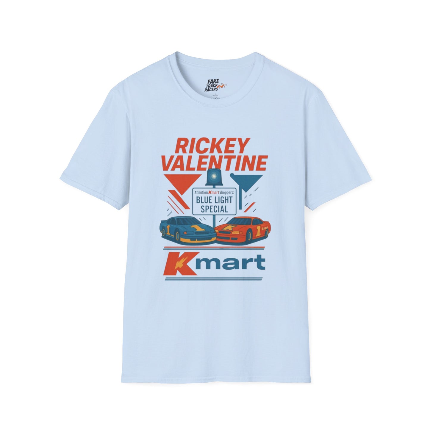 Vintage Style 90s Racing Tee Shirt RICKEY VALENTINE KMart Fake Track Racers