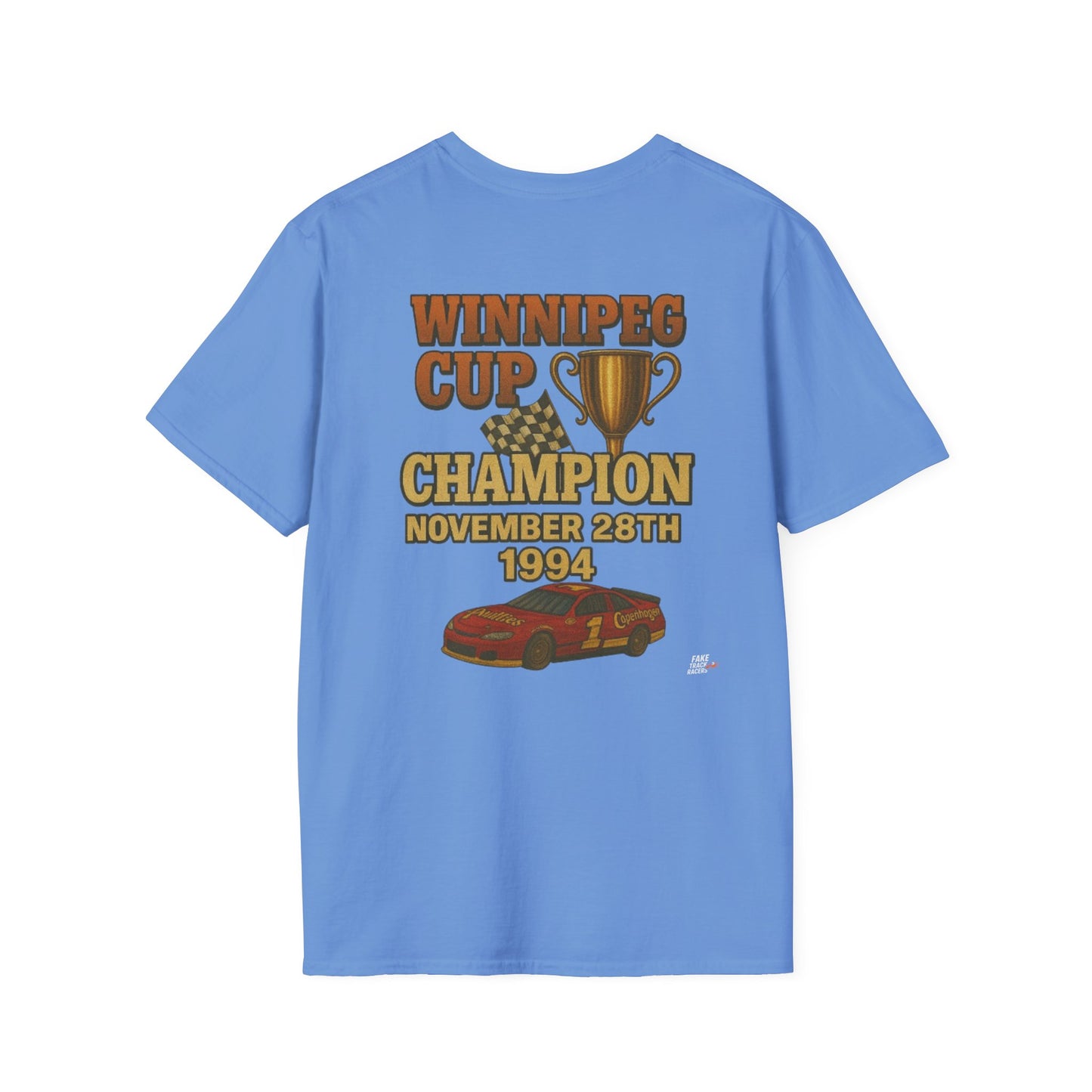 Vintage 90s Racing Tee Shirt RHETT COWAN, Fake Track Racing Shirt