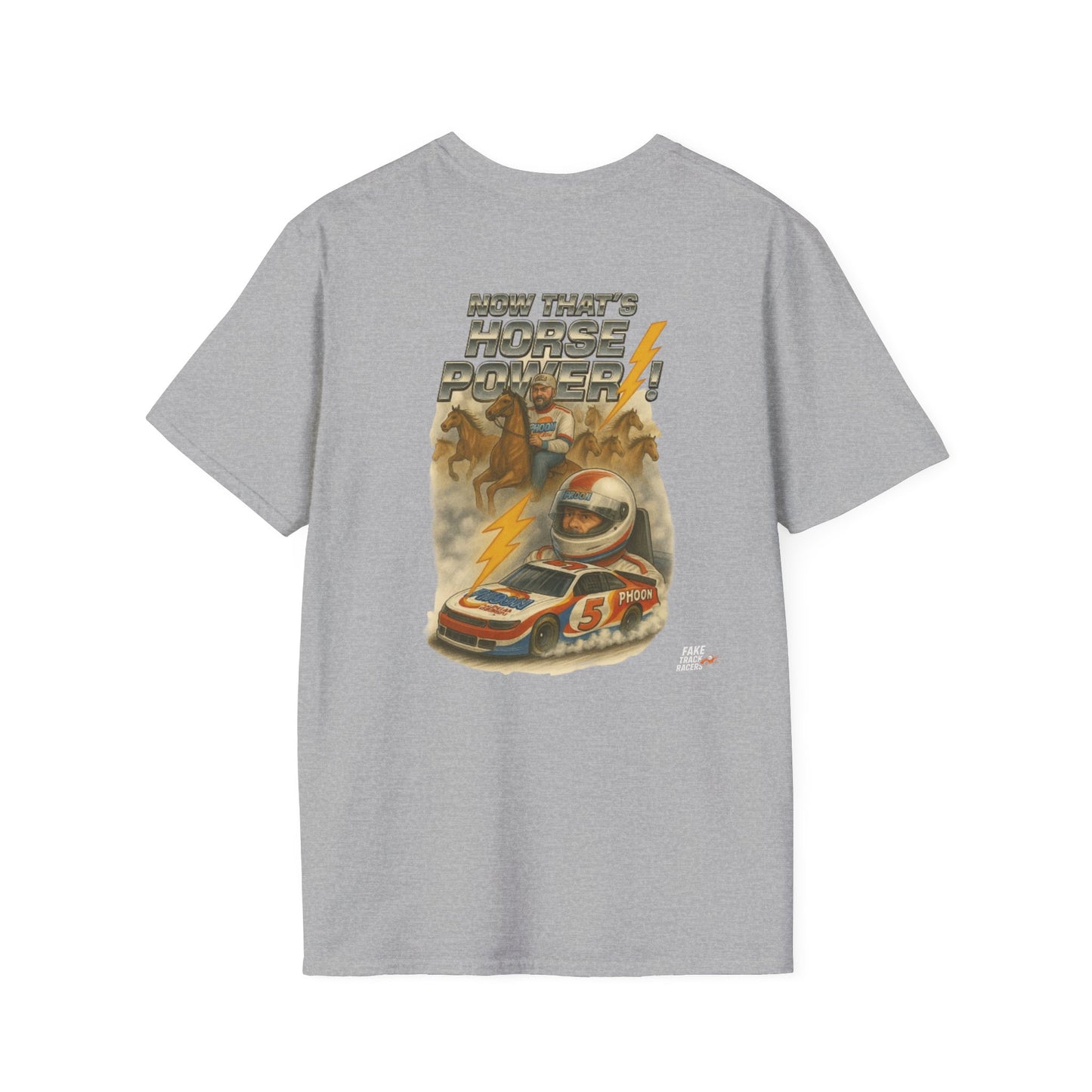 Vintage Style 90s Racing Tee Shirt RICKY MORTIMER PHOON Fake Track Racers