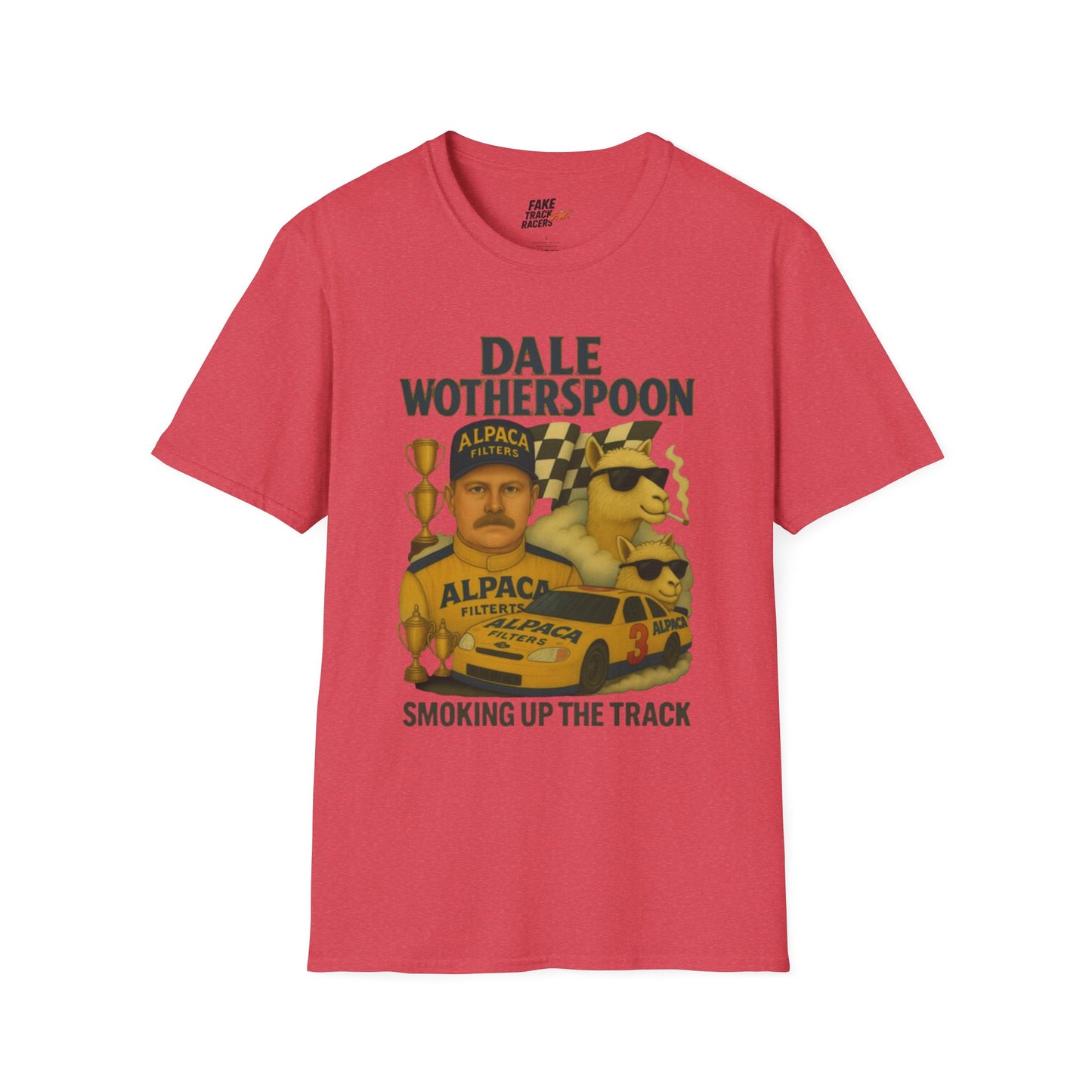 Vintage Style 90s Racing Tee Shirt DALE WOTHERSPOON Alpaca Fake Track Racers