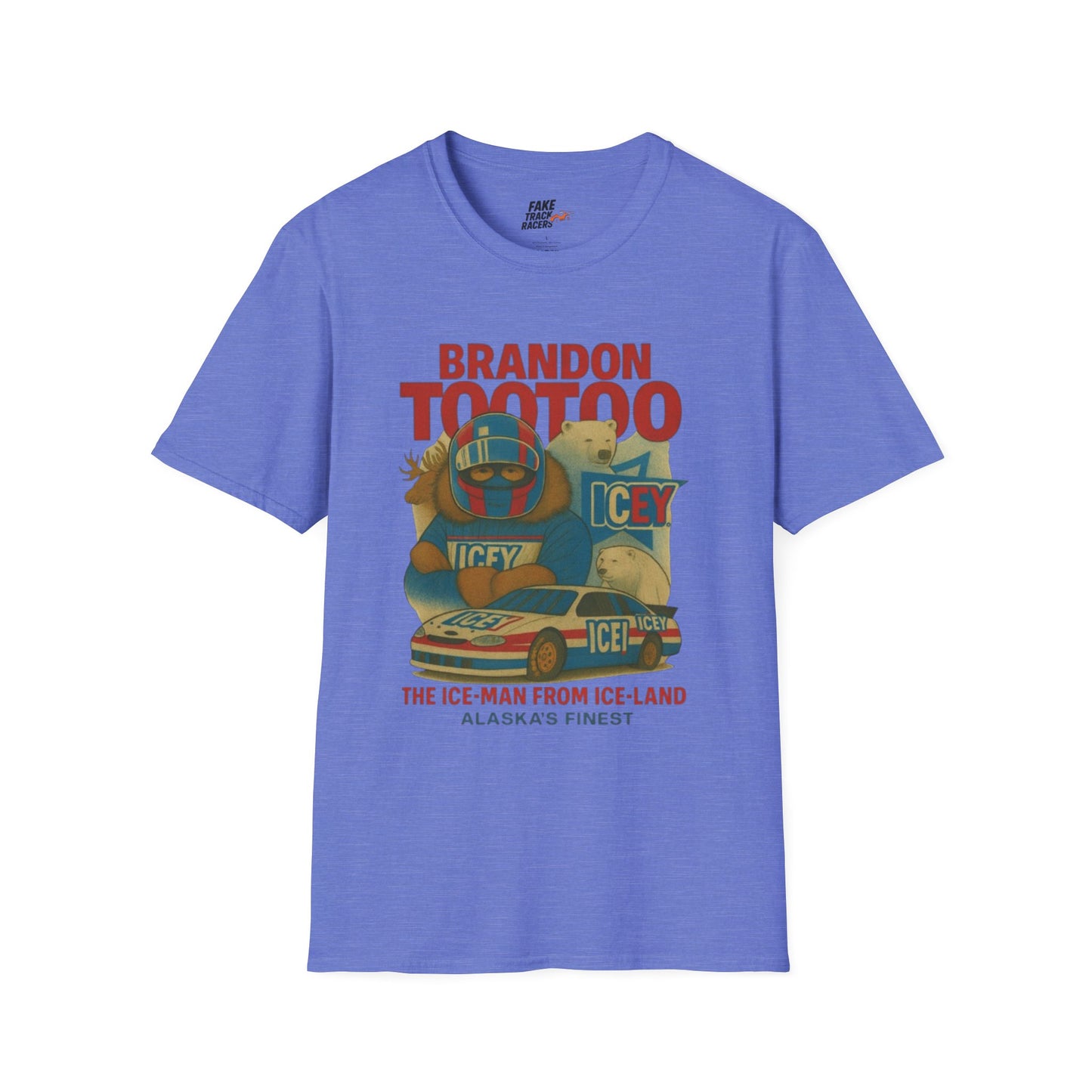 Vintage Style 90s Racing Tee Shirt BRANDON TOOTOO Alaska Fake Track Racers