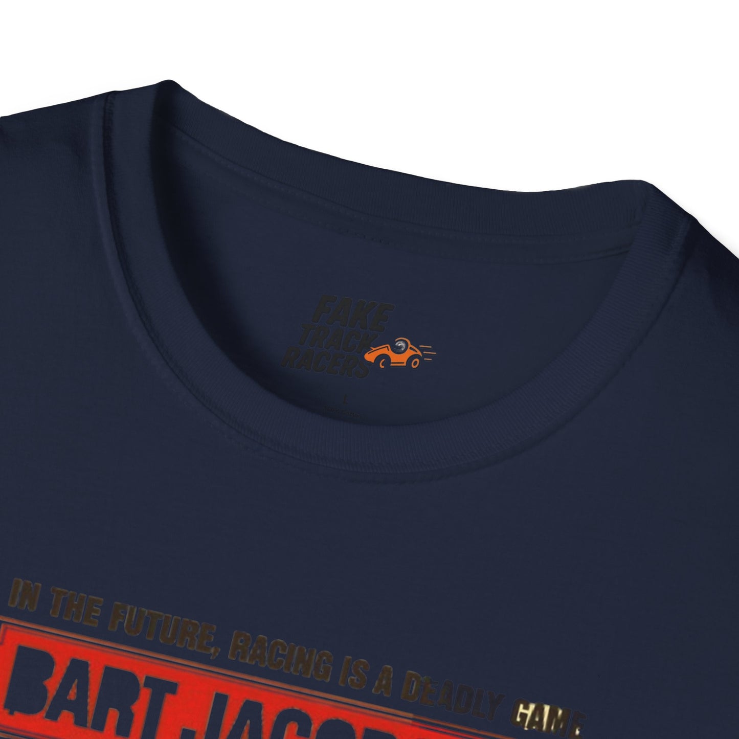 Vintage Style 90s Racing Tee Shirt BART JACOBSON Baddest Fake Track Racers