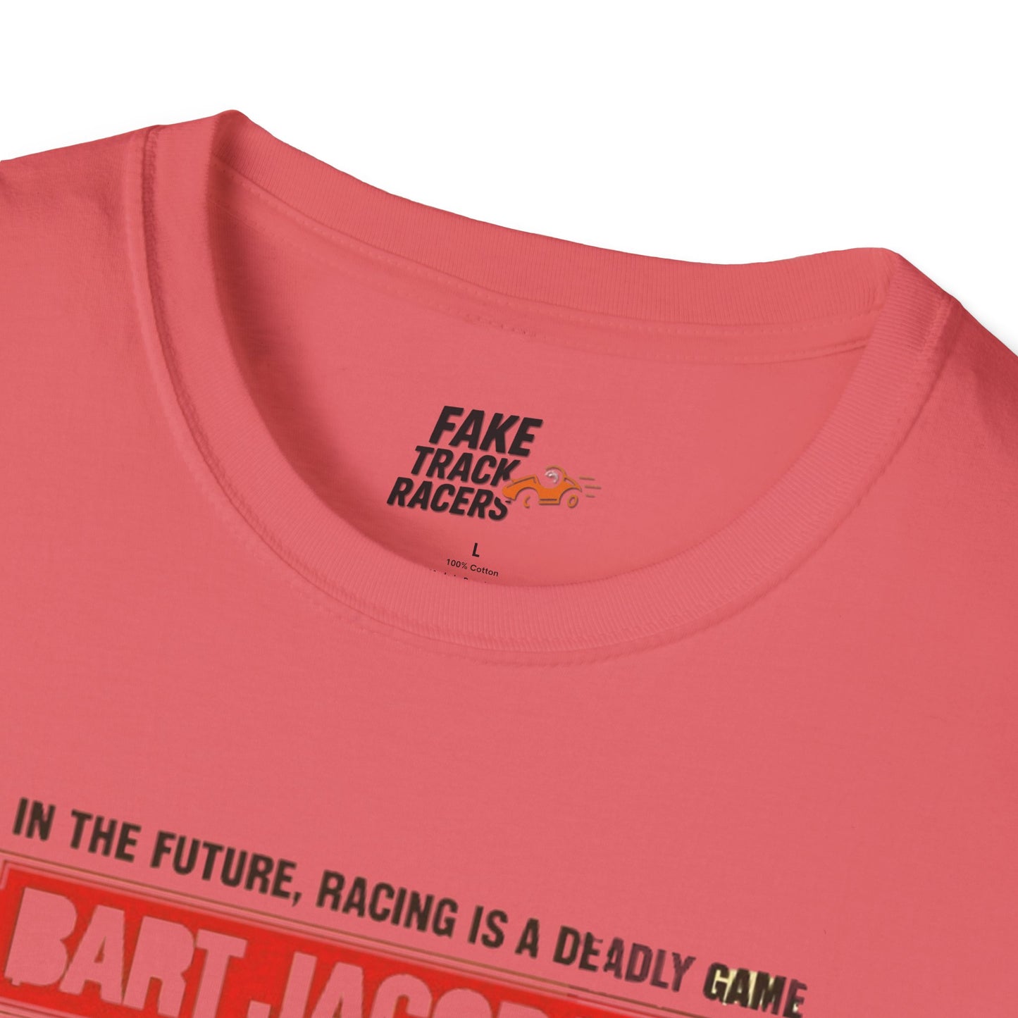 Vintage Style 90s Racing Tee Shirt BART JACOBSON Baddest Fake Track Racers