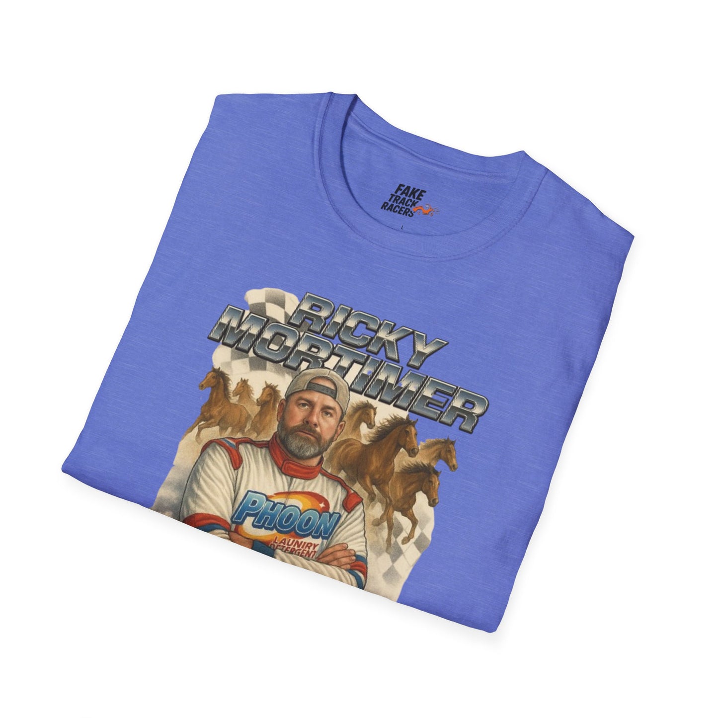 Vintage Style 90s Racing Tee Shirt RICKY MORTIMER PHOON Fake Track Racers