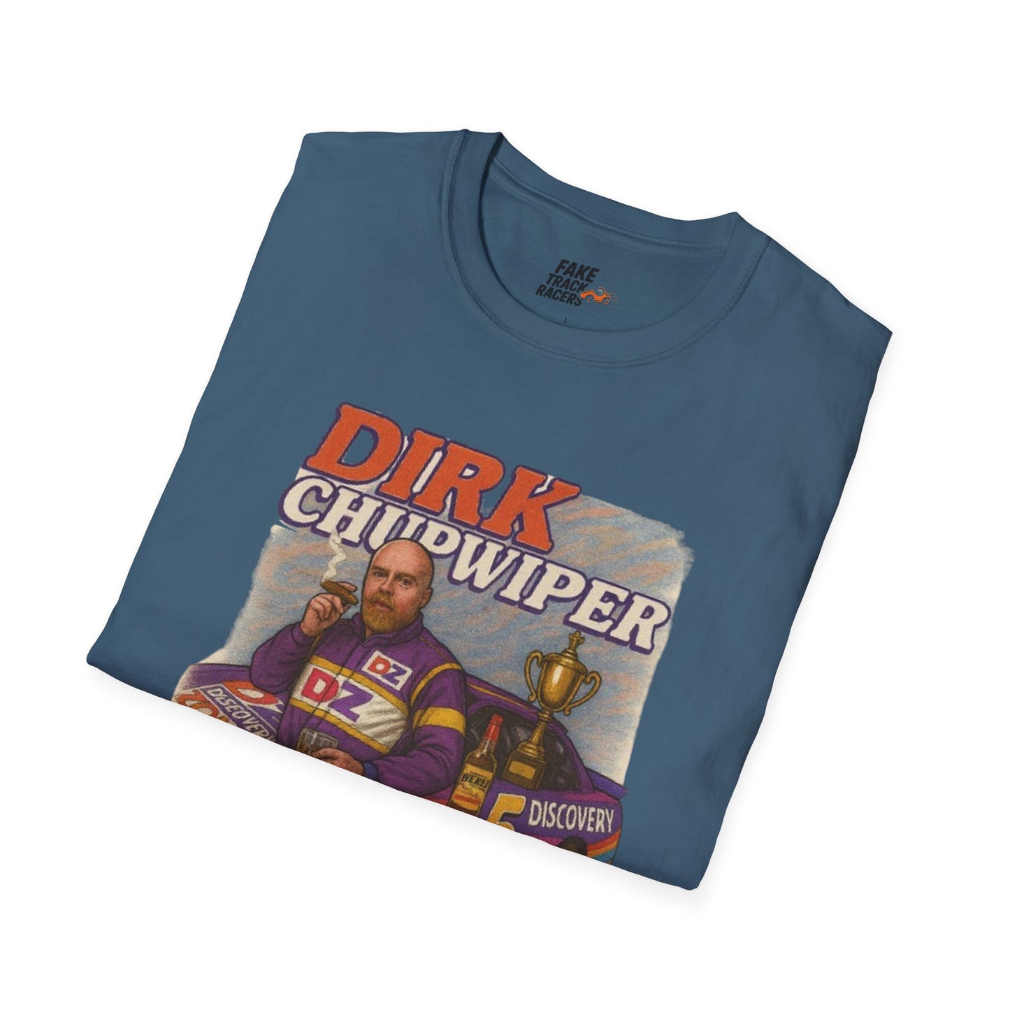 Vintage Style 90s Racing Tee DIRK CHUPWIPER DZ Fake Track Racers