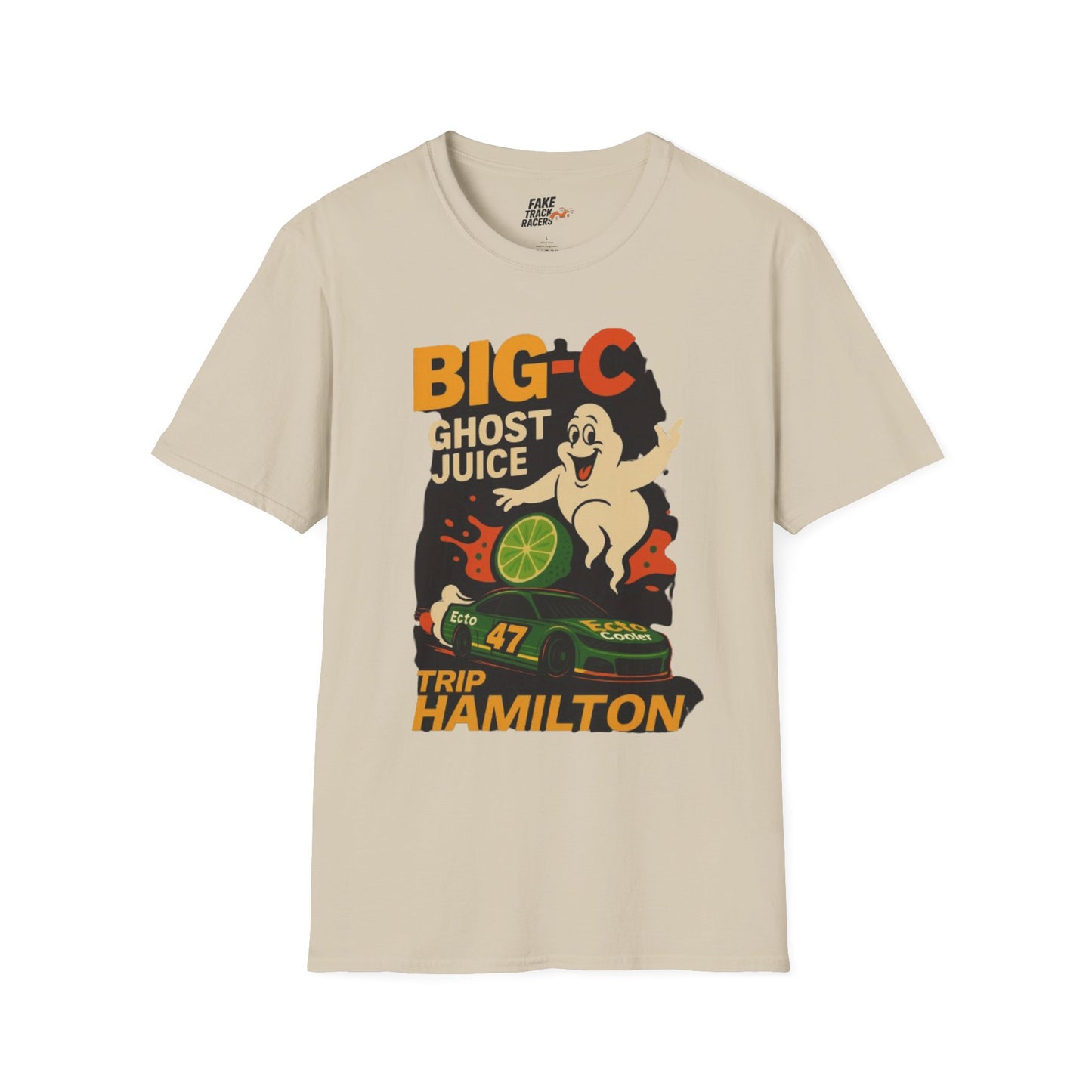 Vintage Style 90s Racing Tee Shirt TRIP HAMILTON BigC Fake Track Racers